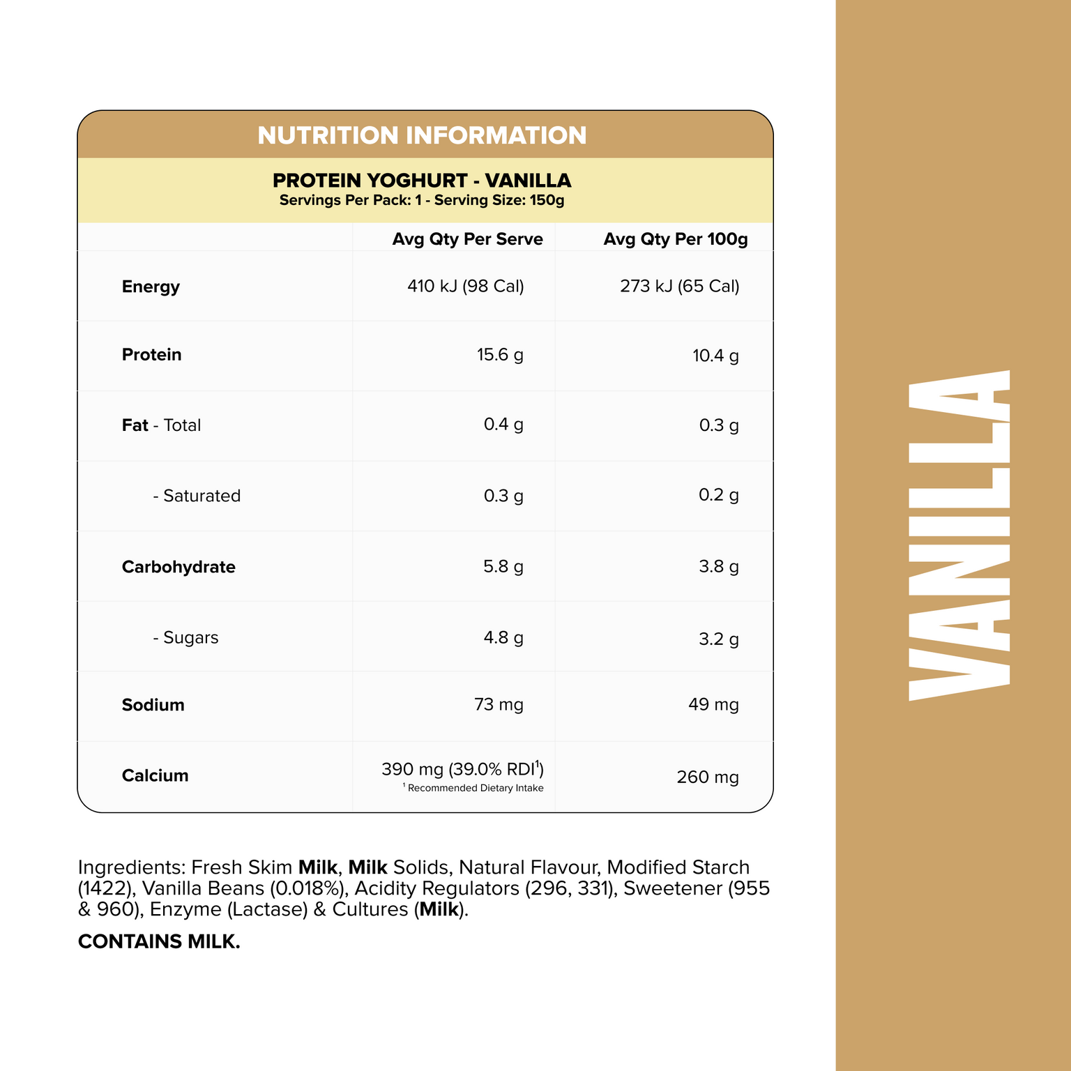 PROTEIN YOGHURT - Vanilla Pouch-Yoghurt-MNSUPPS0489-2-Muscle Nation