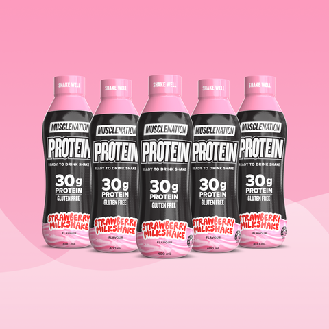 Protein Shake RTD - Strawberry Milkshake 400ml Bottle (6 Pack)