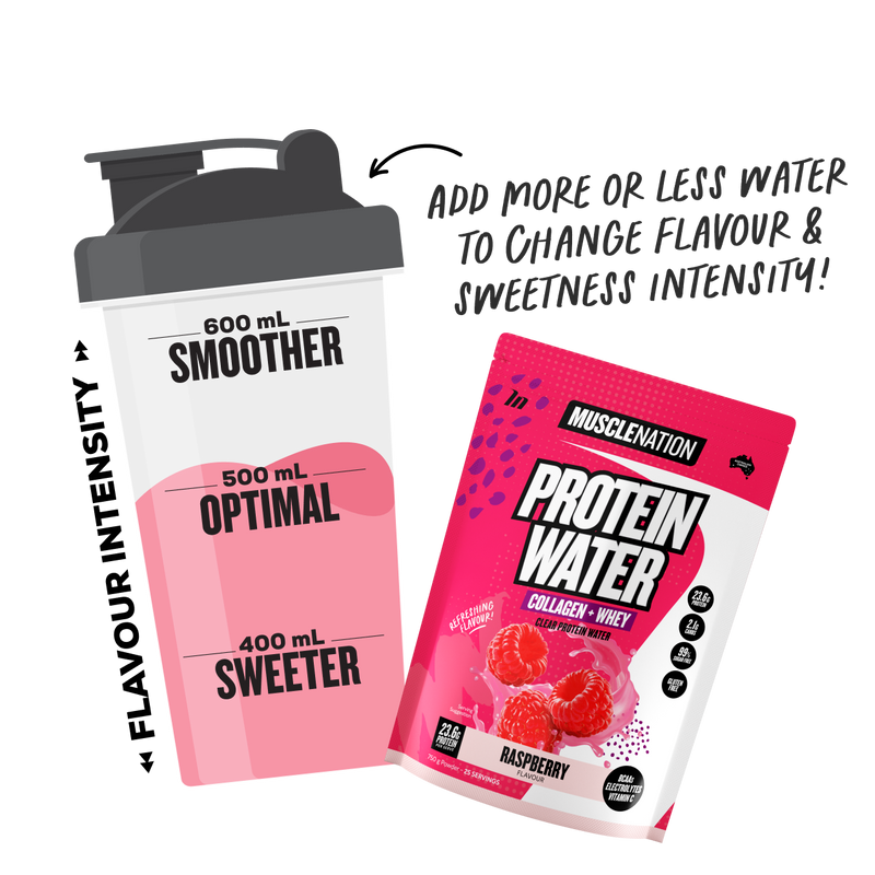 PROTEIN WATER - Raspberry - 25 serves 750g-Protein Waters-MNSUPPS0210-9359054001237-3-Muscle Nation