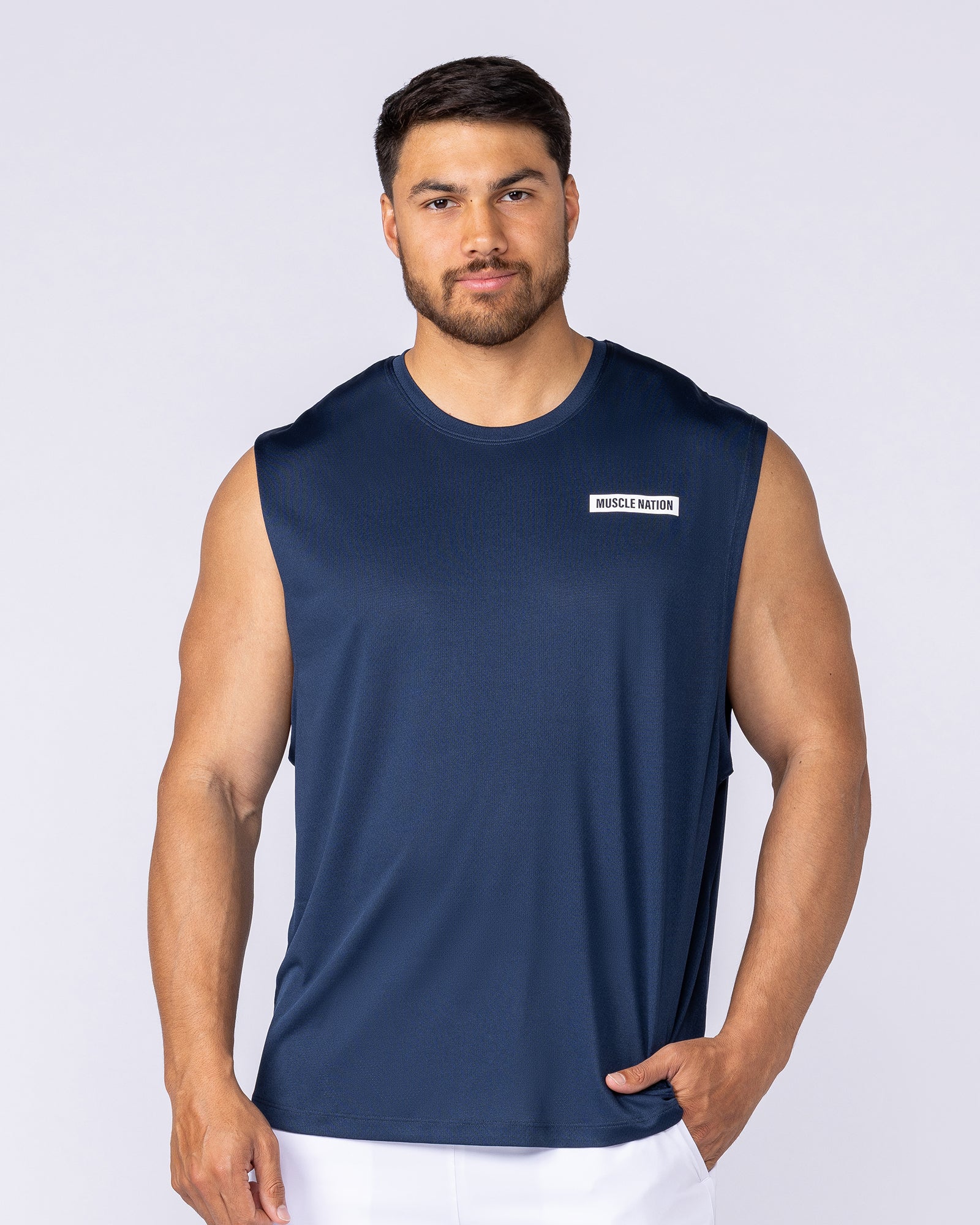 Relaxed Active Tank - Navy-Singlets & Tanks-S-112560NAVY-S-MNAPPRL47048-1-Muscle Nation