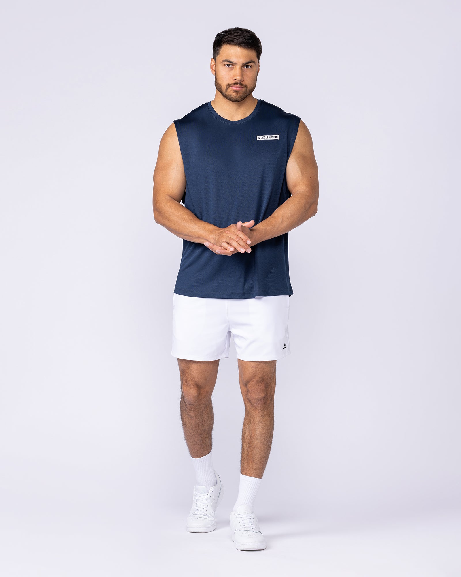 Relaxed Active Tank - Navy-Singlets & Tanks-S-112560NAVY-S-MNAPPRL47048-5-Muscle Nation