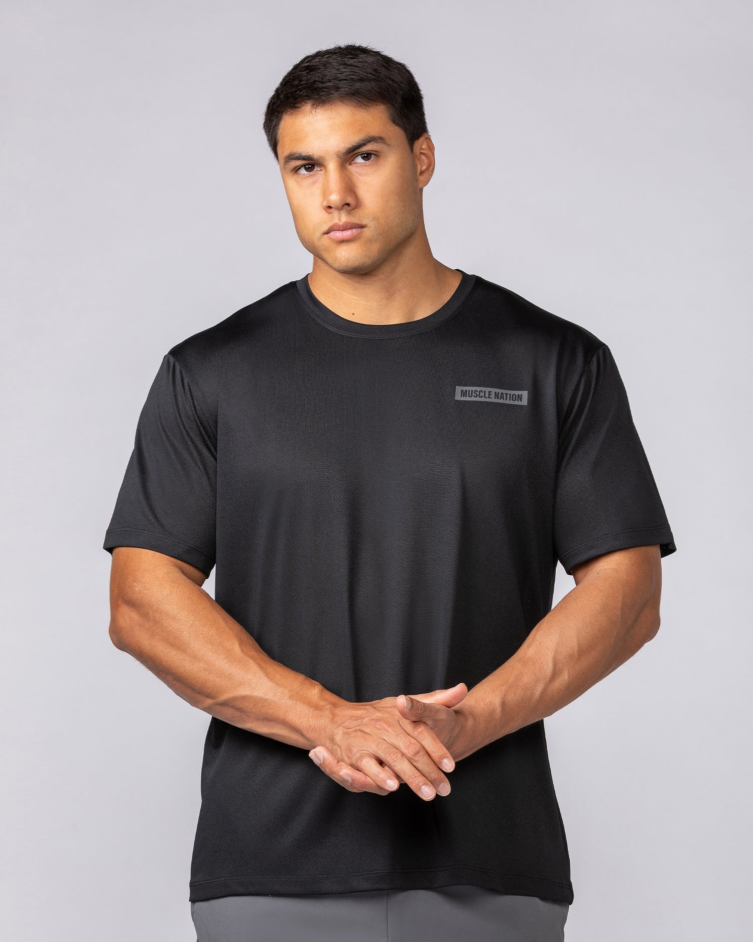 Relaxed Active Tee - Black-T-Shirts-S-022437BLK-S-MNAPPRL29712-1-Muscle Nation