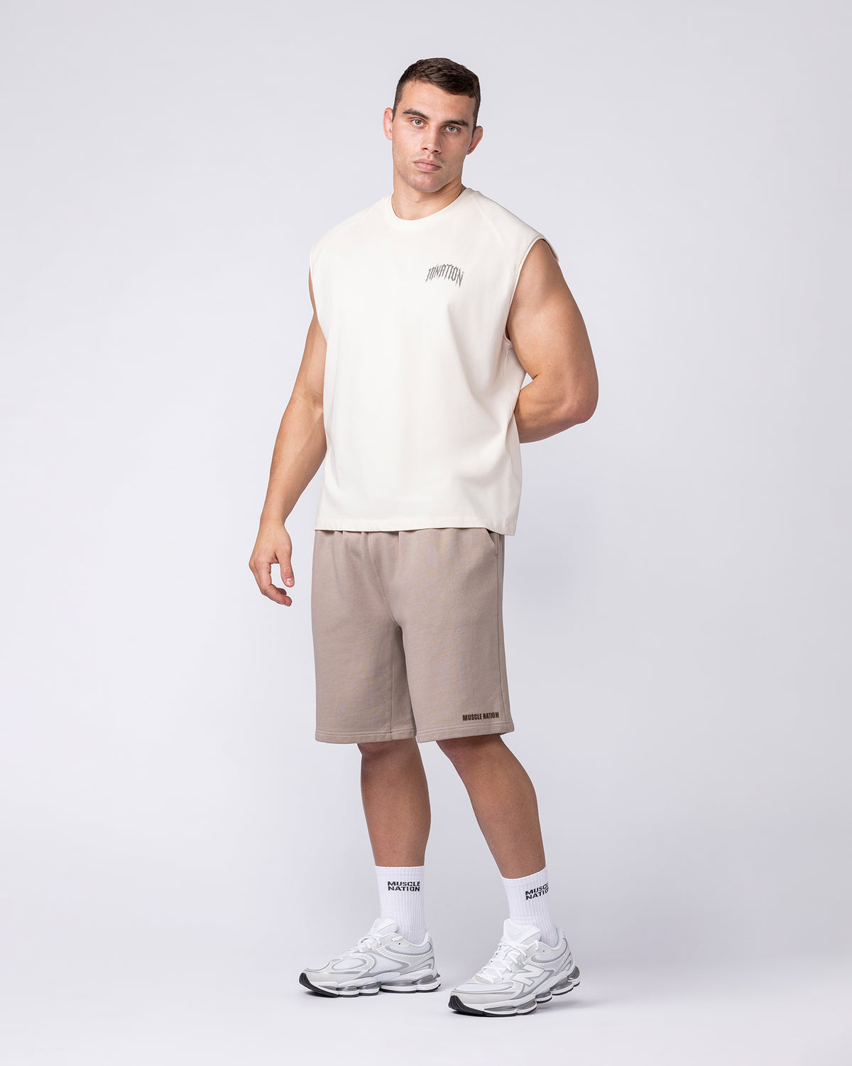 Relic Raglan Boxy Muscle Tank - Travertine