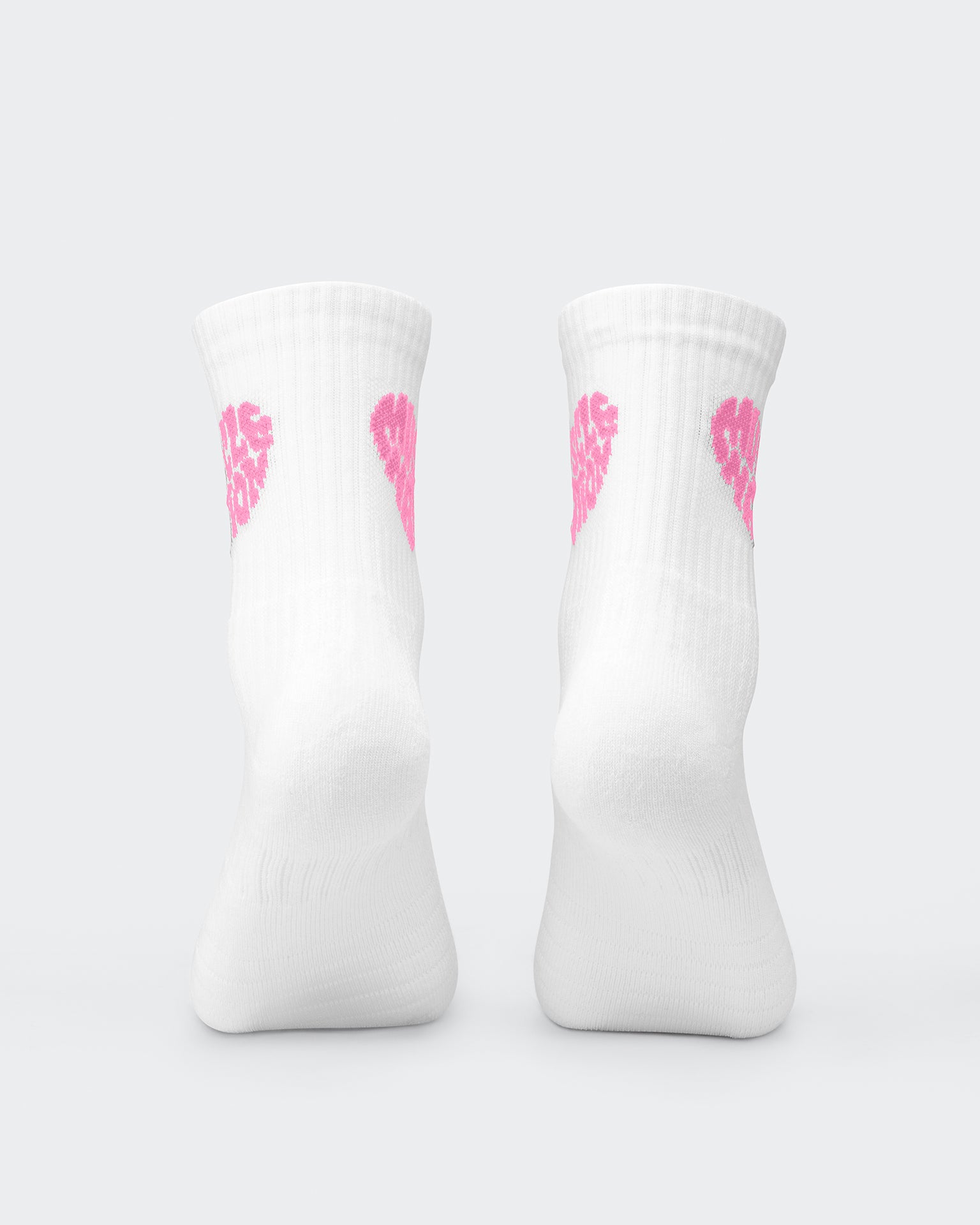 Womens Heart Crew Sock (2x Pack) - White / White-Socks-Hollywood Pink Salsa Multi-ACC022570HPSLSAM-ONE-MNAPPRL42439-3-Muscle Nation