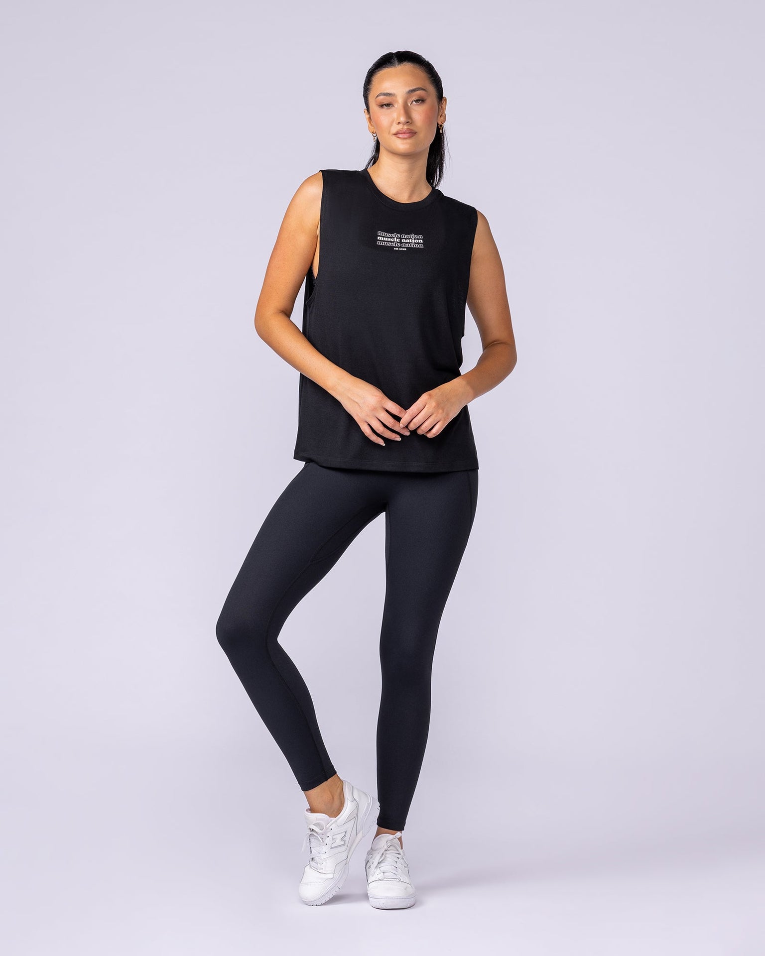 Results Drop Arm Tank - Black-Singlets & Tanks-XXS-112535BLK-XXS-MNAPPRL45201-5-Muscle Nation