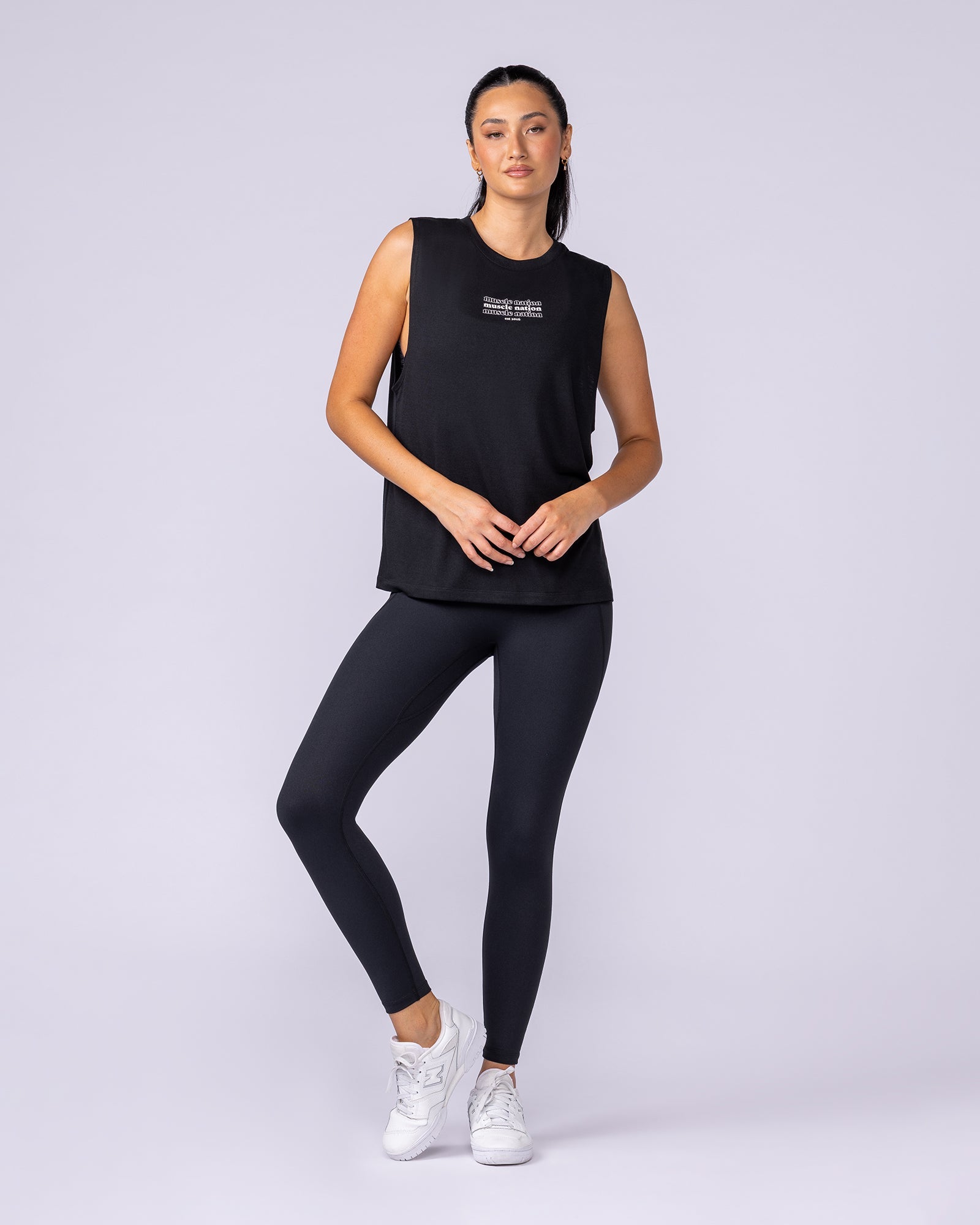 Results Drop Arm Tank - Black-Singlets & Tanks-XXS-112535BLK-XXS-MNAPPRL45201-5-Muscle Nation