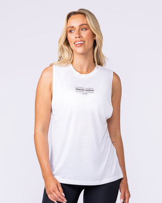 Results Drop Arm Tank - White-Singlets & Tanks-XXS-112535WHT-XXS-MNAPPRL45219-1-Muscle Nation