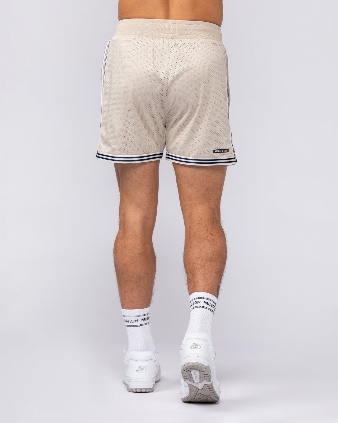 Retro Mesh Training 4" Shorts - Beige-Shorts-S-082527BEIGE-S-MNAPPRL43928-4-Muscle Nation