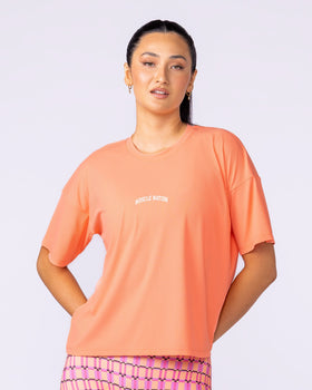 Rib Boxy Training Tee - Peachy-Tops-XXS-112511PEACHY-XXS-MNAPPRL45273-1-Muscle Nation