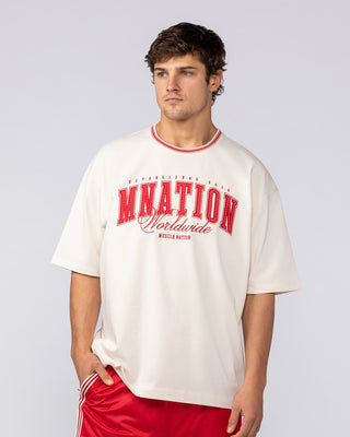 Ringer Oversized Tee - Travertine-T-Shirts-XS-082521TRAV-XS-MNAPPRL43870-2-Muscle Nation