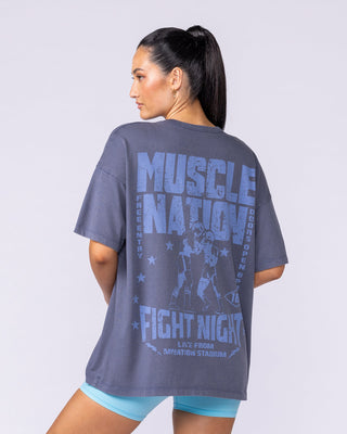 Womens Ringside Oversized Vintage Tee - Washed Atlantis-T-Shirts-XXS-112548WATLS-XXS-MNAPPRL45318-1-Muscle Nation