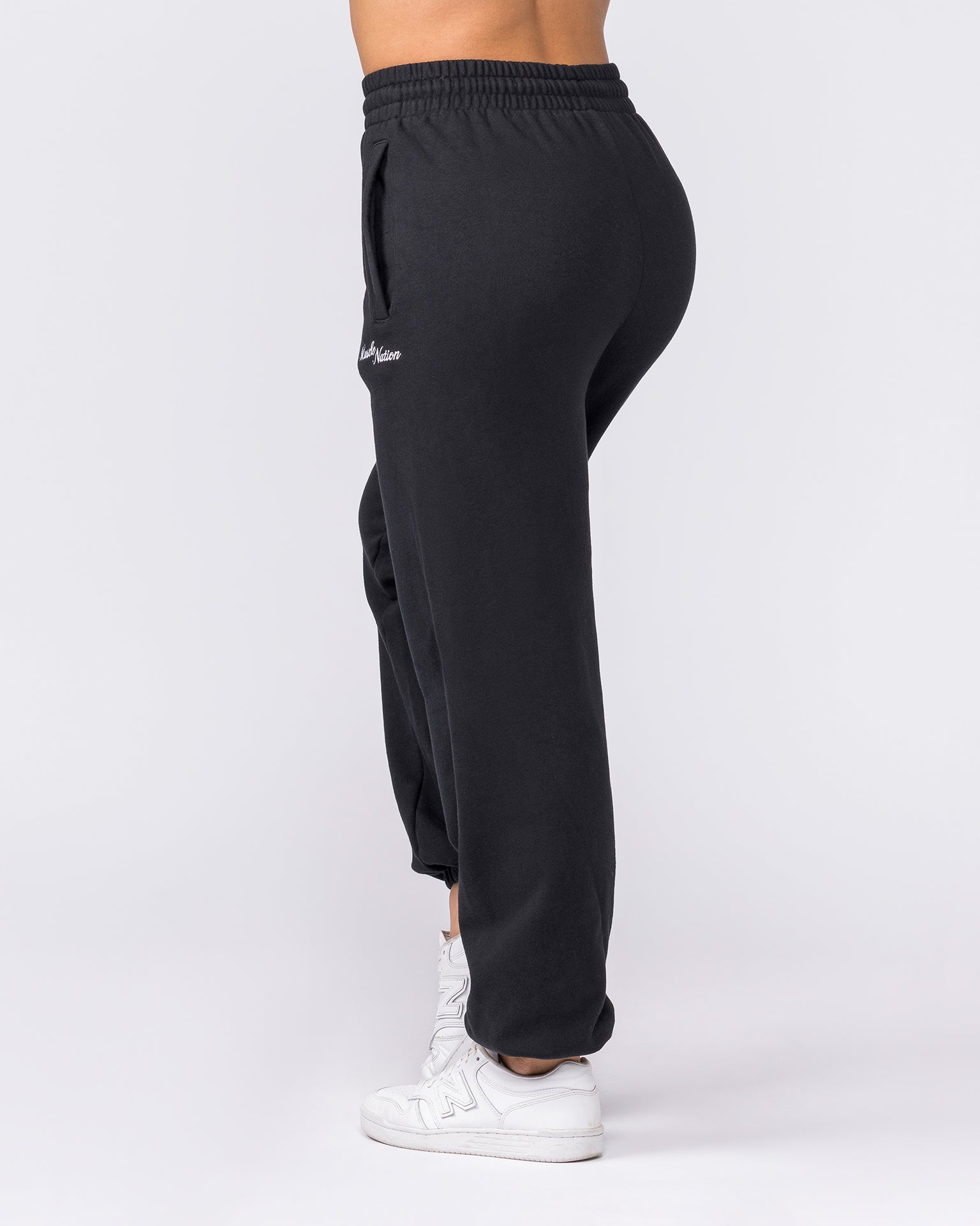 Routine Slouchy Trackies - Black-Bottoms-XXS-032625BLK-XXS-MNAPPRL49287-2-Muscle Nation