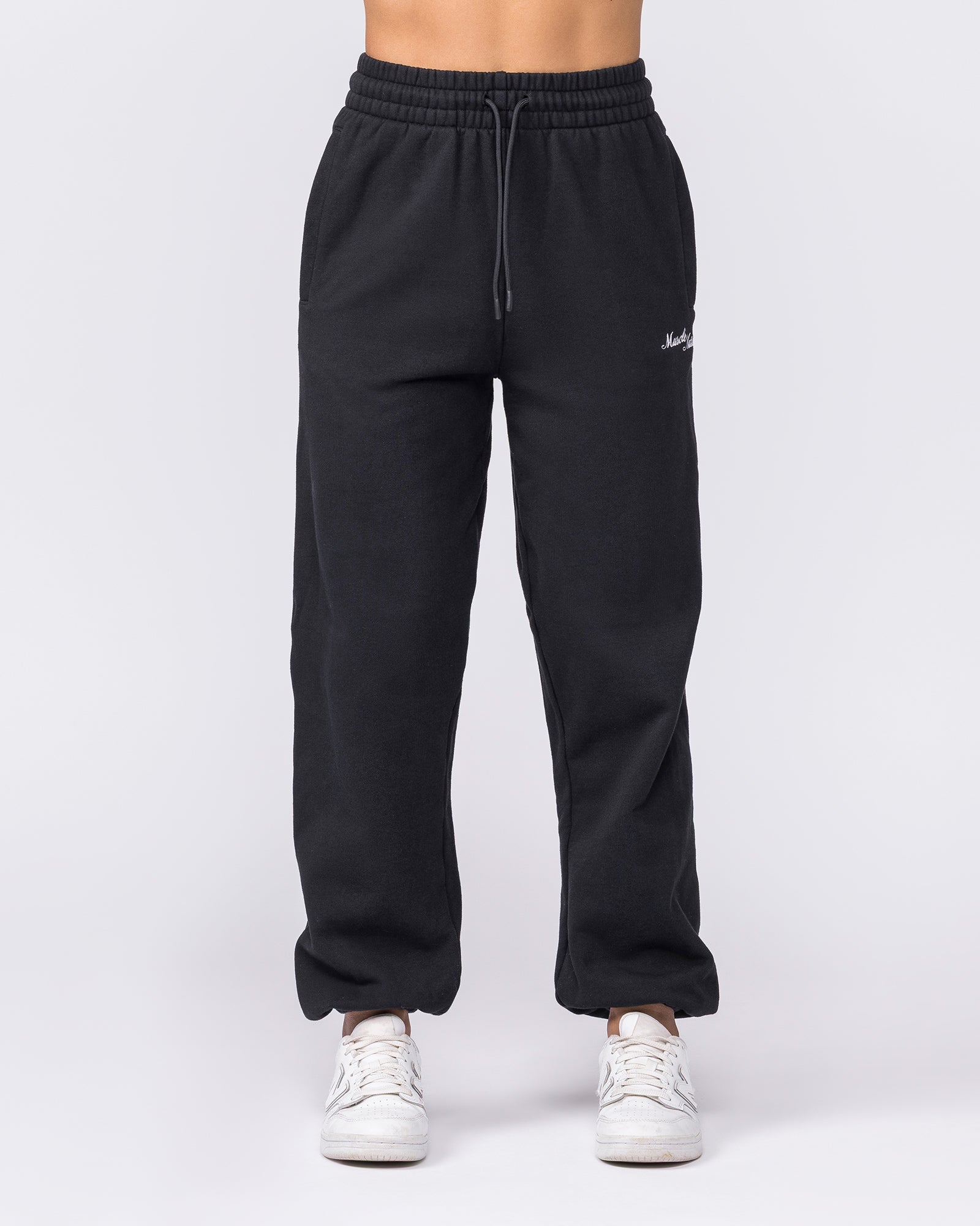 Routine Slouchy Trackies - Black-Bottoms-XXS-032625BLK-XXS-MNAPPRL49287-4-Muscle Nation