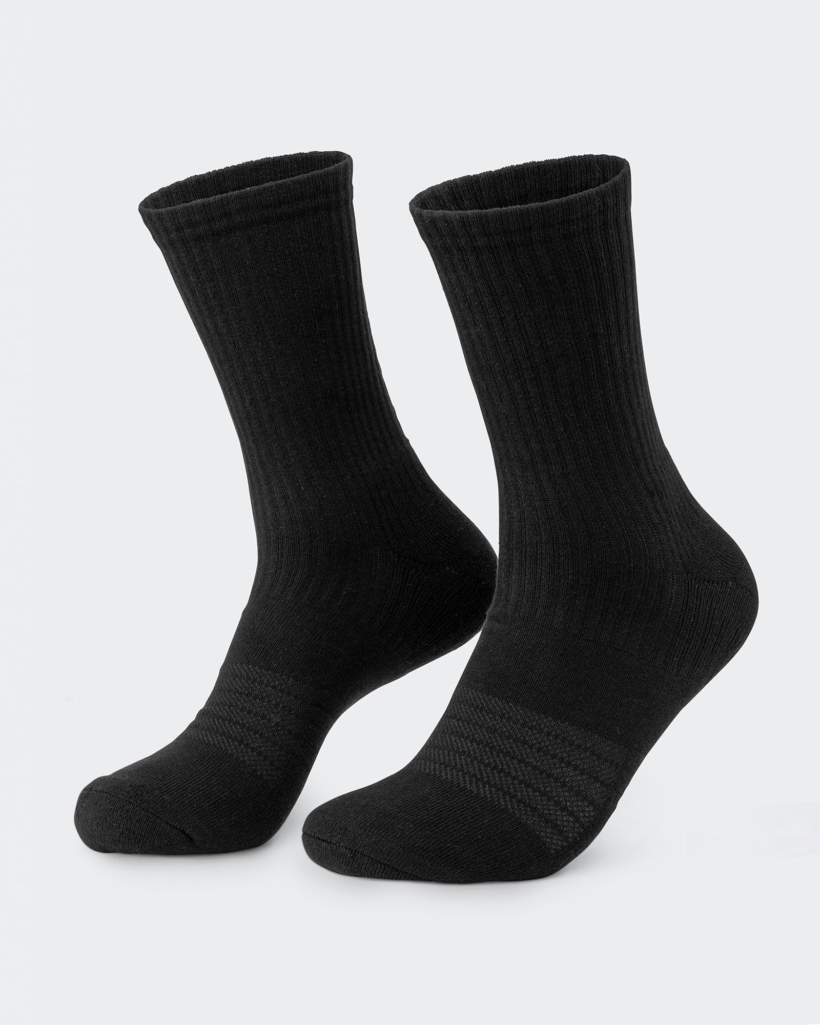 Mens Trainer Crew Sock (2x Pack) - Black-Socks-Black-ACC1124166BLK-ONE-MNAPPRL32721-3-Muscle Nation