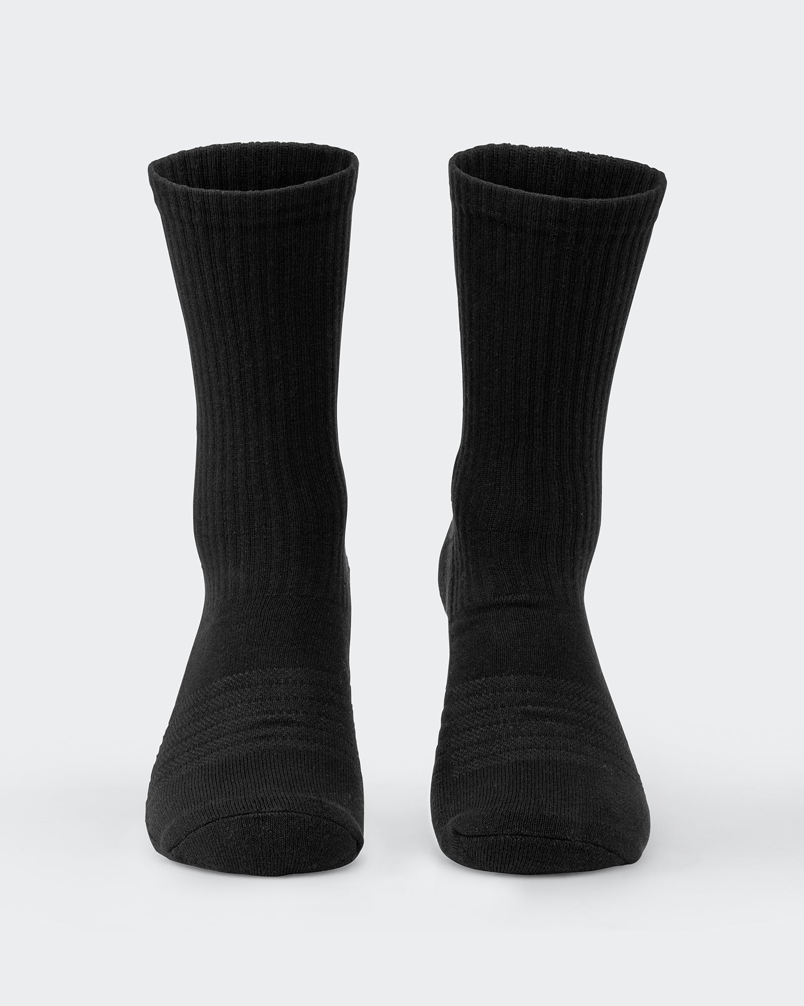 Mens Trainer Crew Sock (2x Pack) - Black-Socks-Black-ACC1124166BLK-ONE-MNAPPRL32721-2-Muscle Nation