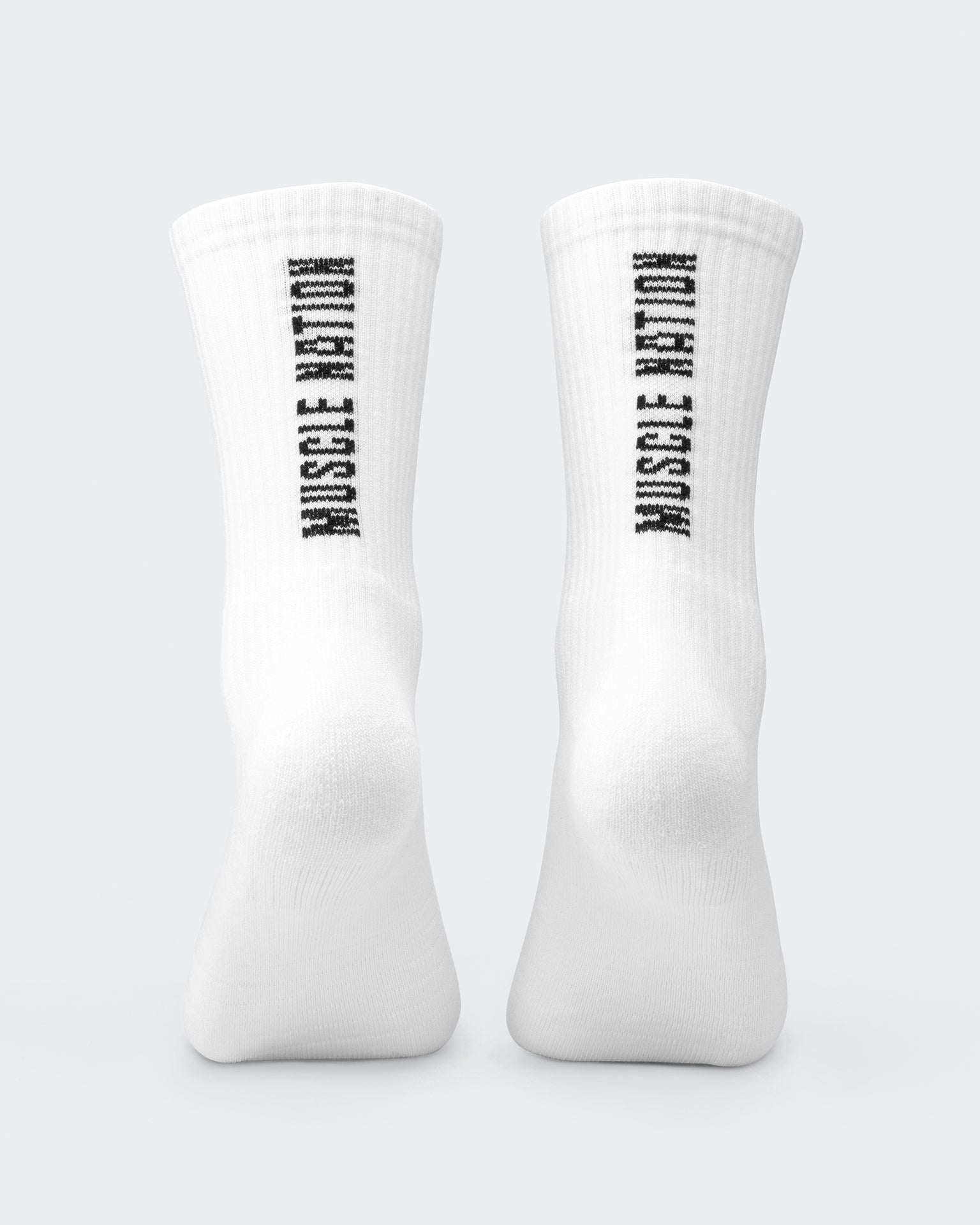 Mens Trainer Crew Sock (2x Pack) - White-Socks-White-ACC1124166WHT-ONE-MNAPPRL32720-4-Muscle Nation
