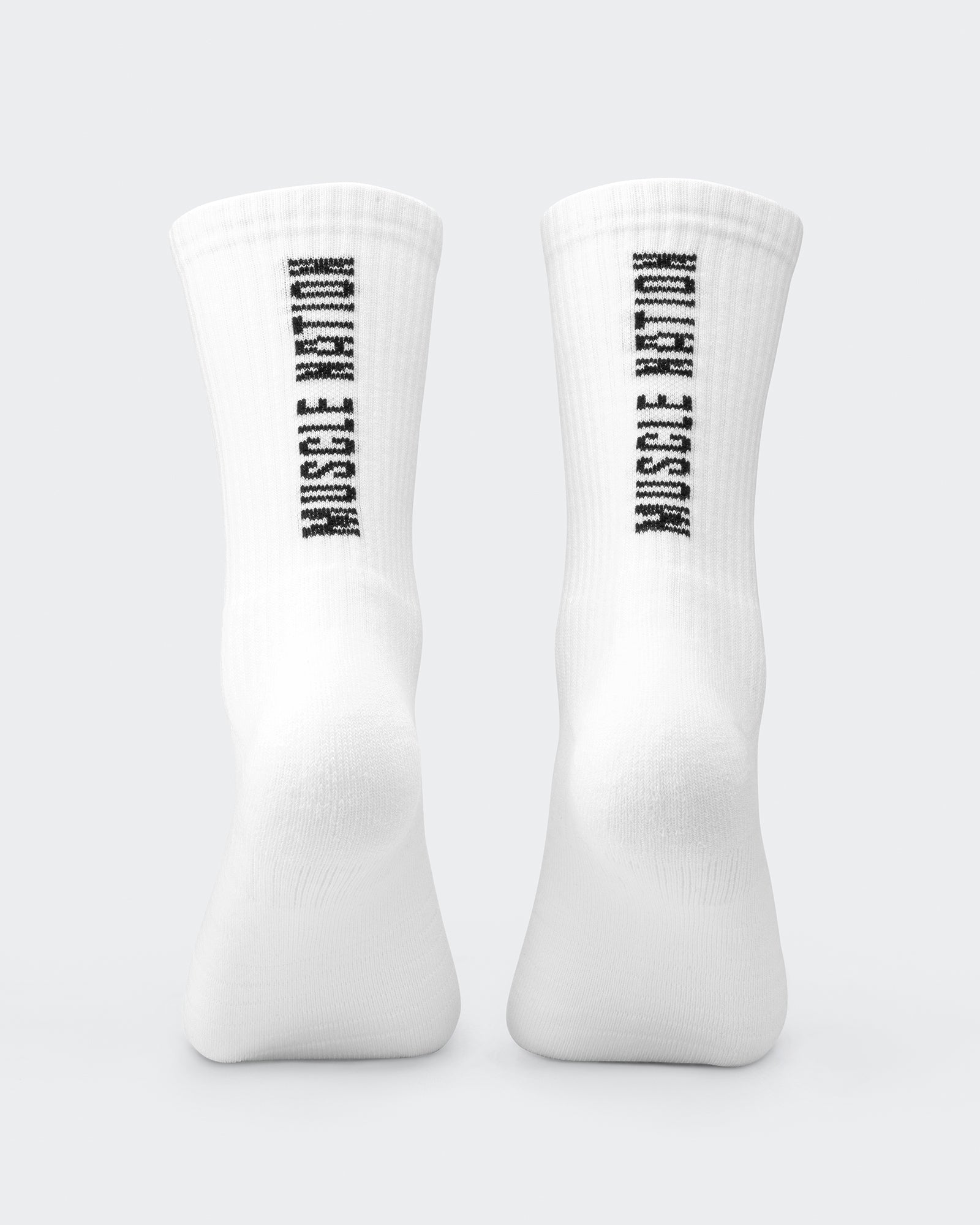 Mens Trainer Crew Sock (2x Pack) - White-Socks-White-ACC1124166WHT-ONE-MNAPPRL32720-4-Muscle Nation