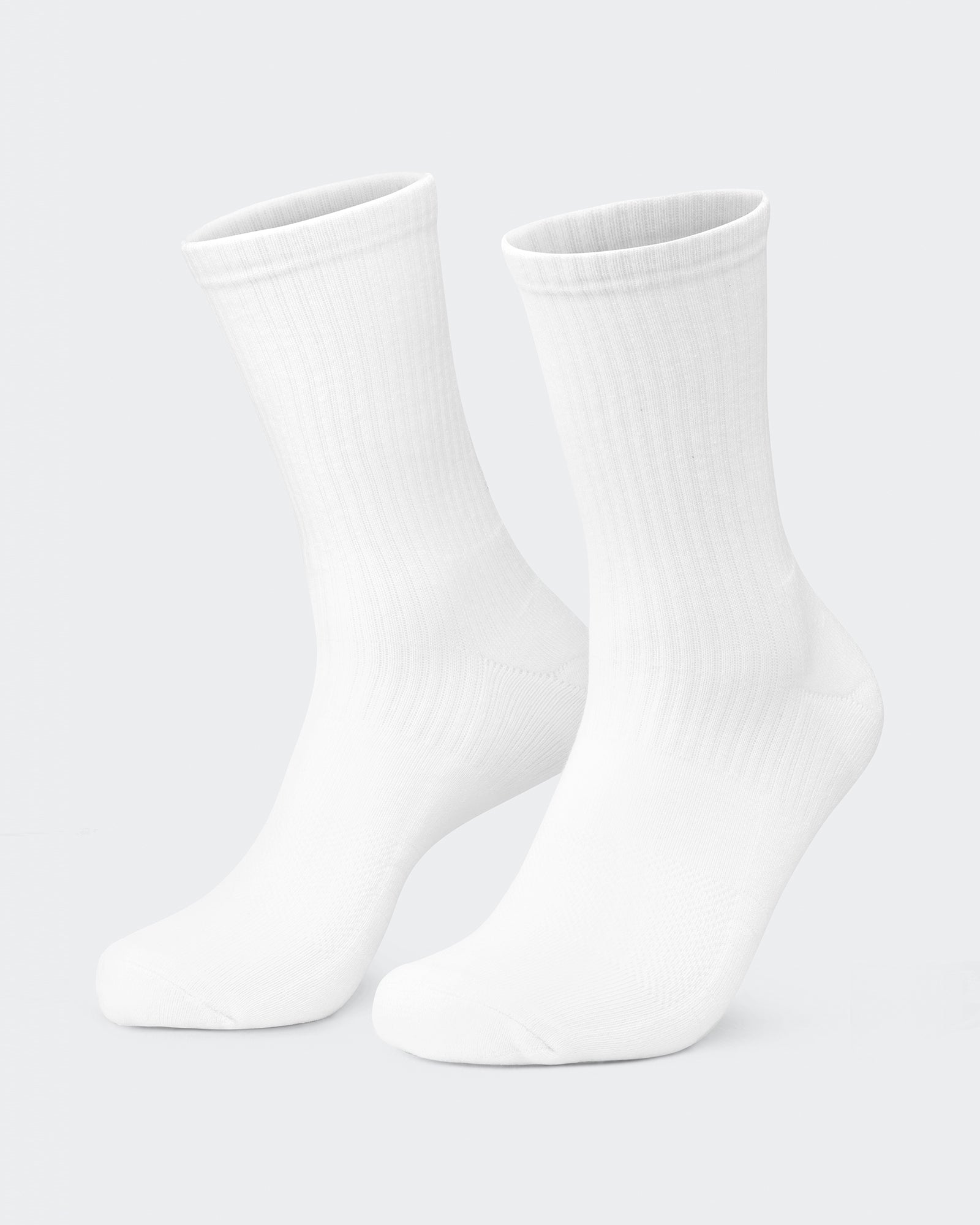 Mens Trainer Crew Sock (2x Pack) - White-Socks-White-ACC1124166WHT-ONE-MNAPPRL32720-3-Muscle Nation