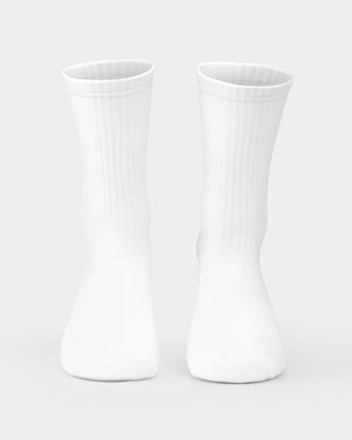 Mens Trainer Crew Sock (2x Pack) - White-Socks-White-ACC1124166WHT-ONE-MNAPPRL32720-2-Muscle Nation