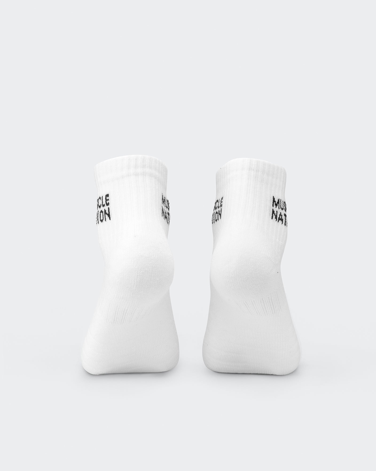 Womens 1/4 Crew Sock (2x Pack)-Socks-White-AC022464WHT-ONE-MNAPPRL29445-5-Muscle Nation