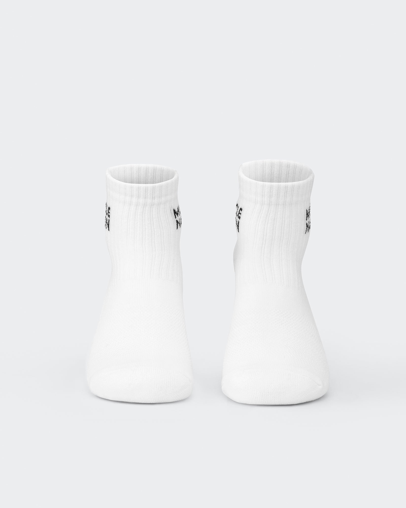 Womens 1/4 Crew Sock (2x Pack)-Socks-White-AC022464WHT-ONE-MNAPPRL29445-2-Muscle Nation