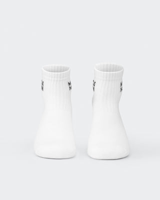 Womens 1/4 Crew Sock (2x Pack)-Socks-White-AC022464WHT-ONE-MNAPPRL29445-2-Muscle Nation