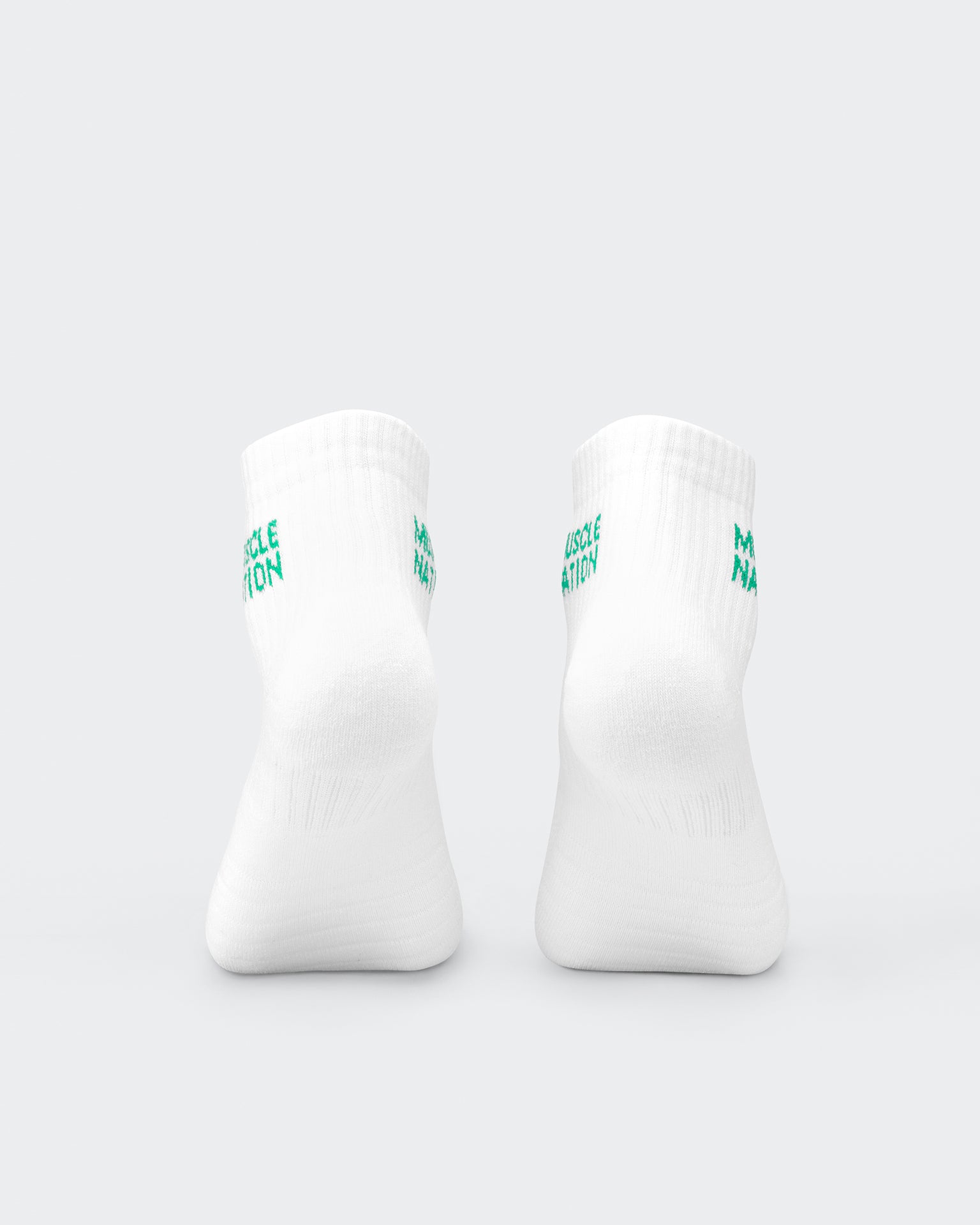Womens 1/4 Crew Sock (2x Pack) - Clover/ Hollywood pink-Socks-White/ Clover, White/ Hollywood Pink-MNAPPRL32715WHTCLVHPK-ONE-MNAPPRL32715-5-Muscle Nation