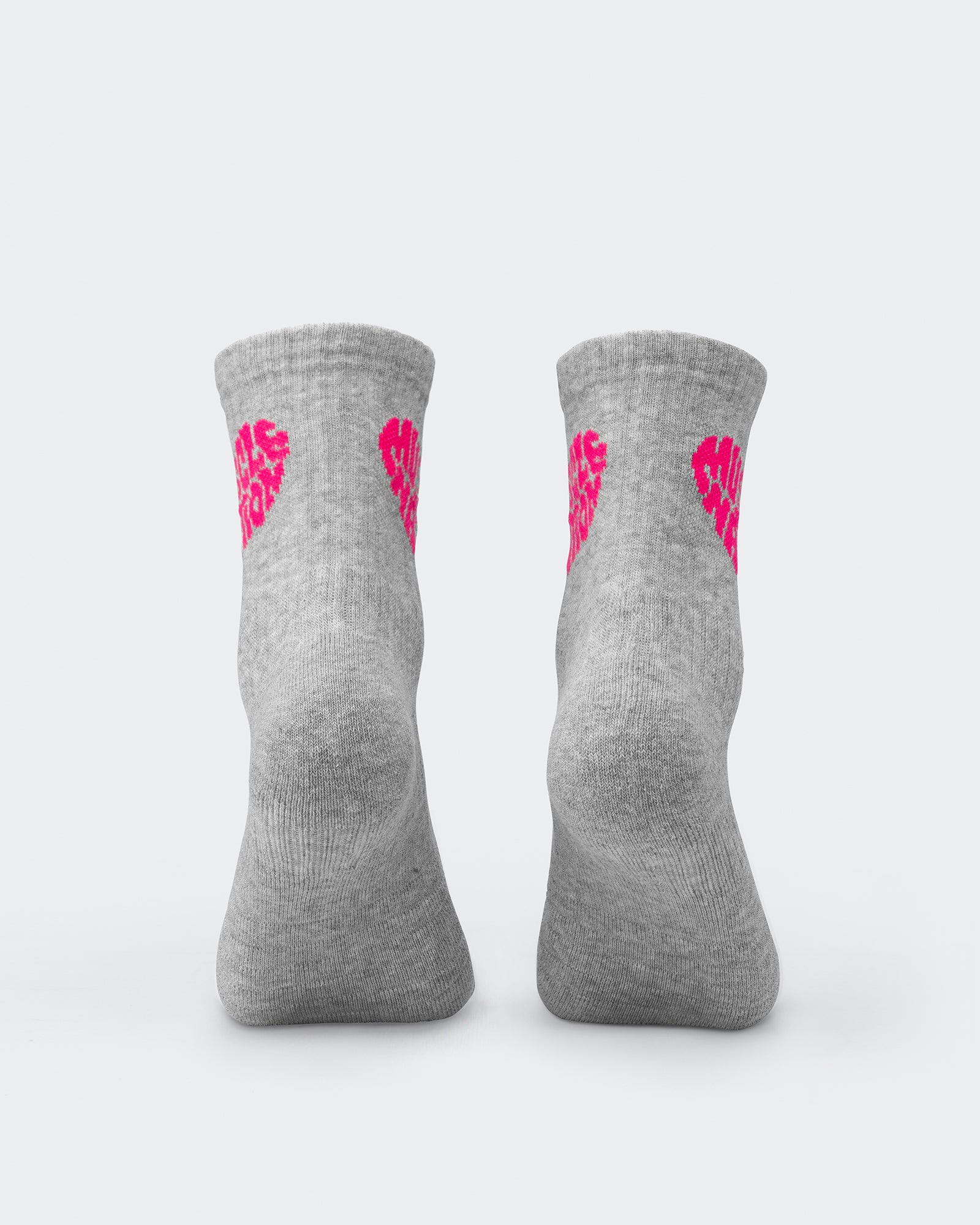 Womens Heart Crew Sock (2x Pack) - White / Grey Marl-Socks-White/ Neon Pink, Grey Marl/ Neon Pink-ACC1124158WHNPGMNP-ONE-MNAPPRL32716-5-Muscle Nation