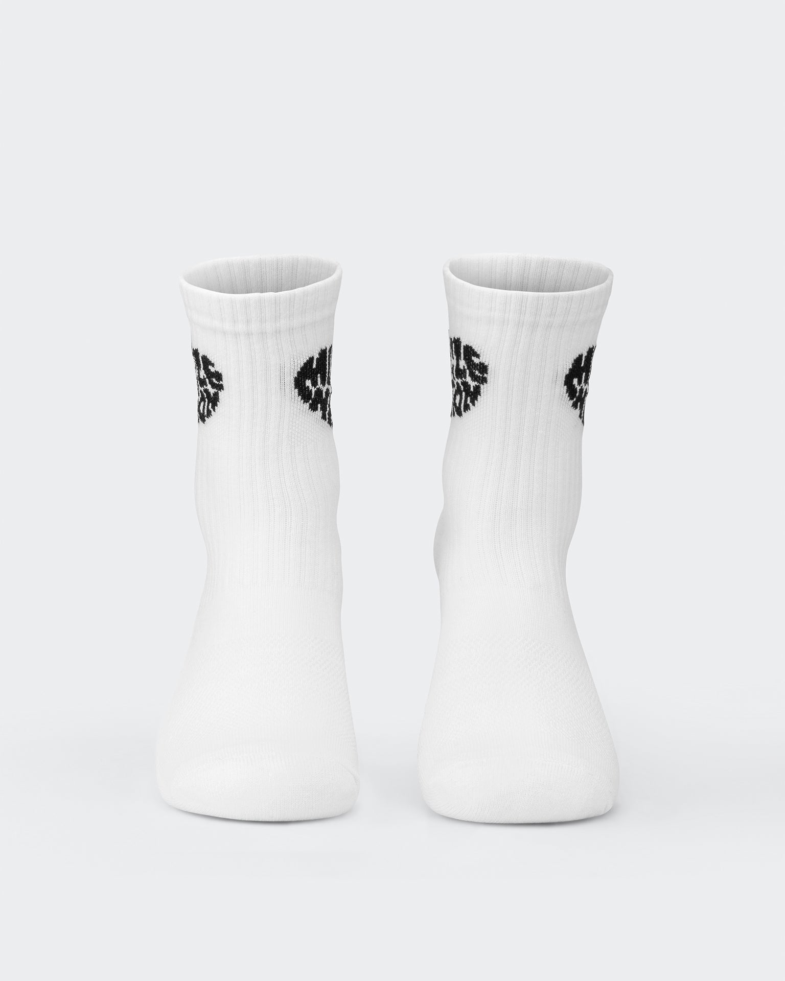 Womens Heart Crew Sock (2x Pack) - White/ Black-Socks & Underwear-White/ Black-ACC1124158WHTBLK-ONE-MNAPPRL32717-2-Muscle Nation