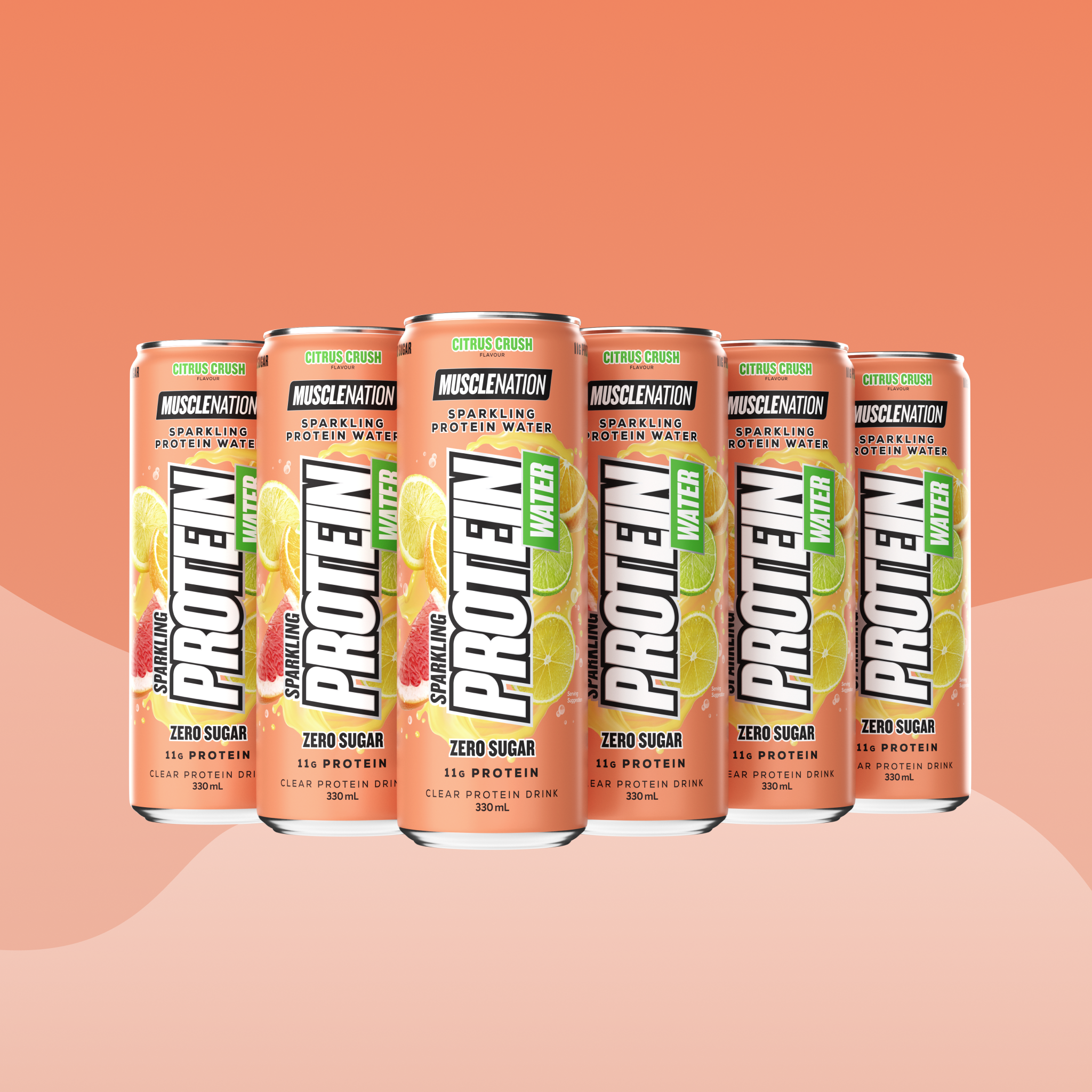 SPARKLING PROTEIN WATER Zero Sugar - Citrus Crush 330ml (12 Pack)-Snacks & Drinks-MNSUPPS0277-0119359054002088-1-Muscle Nation