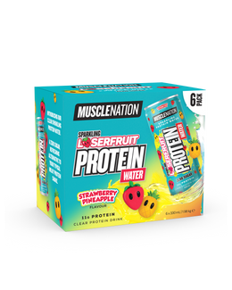 MN x LOSERFRUIT SPARKLING PROTEIN WATER Zero Sugar - Strawberry Pineapple 330ml (6 Pack)-Snacks & Drinks-MNSUPPS0374-9359054002456-1-Muscle Nation