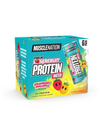 MN x LOSERFRUIT SPARKLING PROTEIN WATER Zero Sugar - Strawberry Pineapple 330ml (6 Pack)-Snacks & Drinks-MNSUPPS0374-9359054002456-1-Muscle Nation