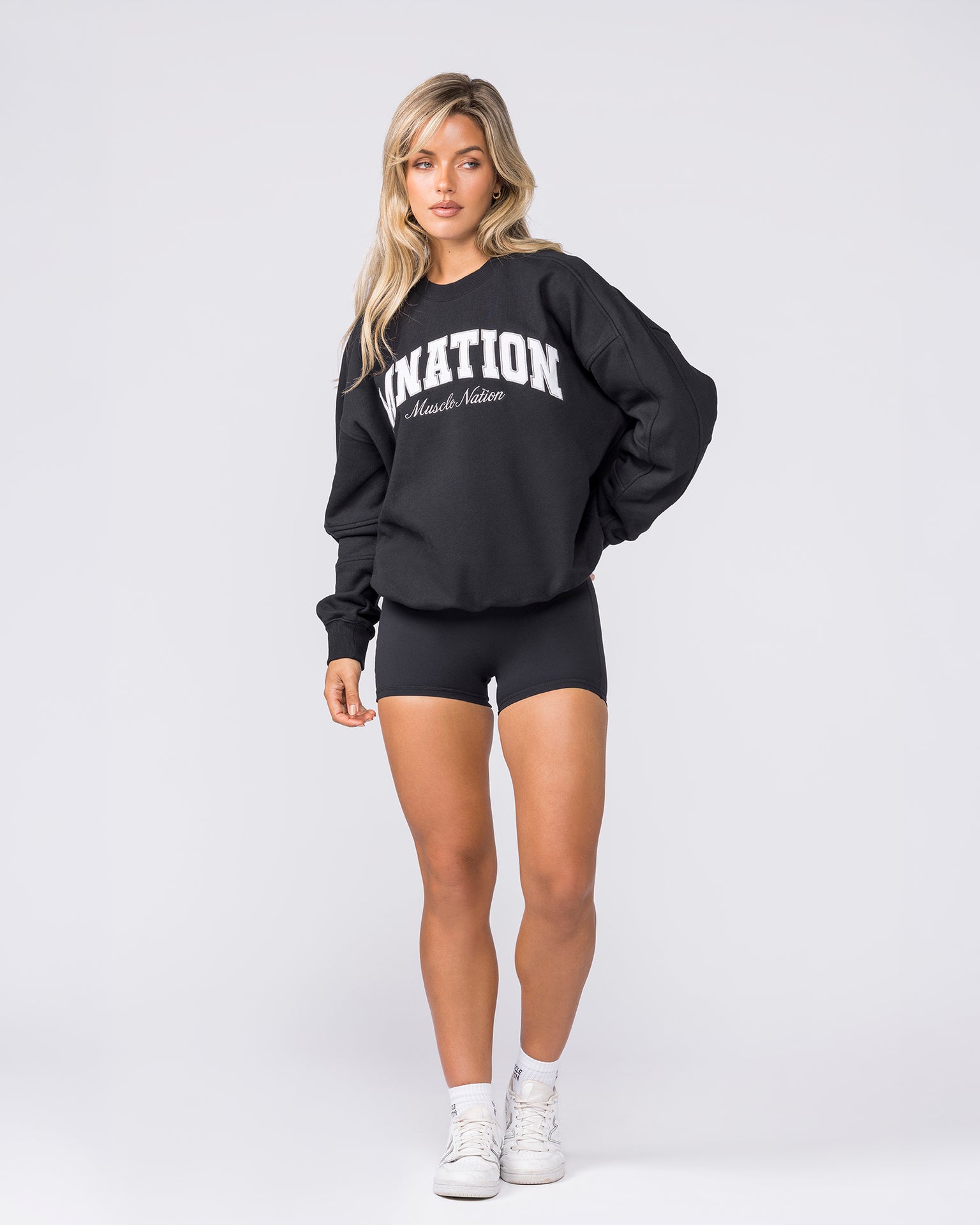 Studio Boxy Pullover - Black-Jumpers & Hoodies-XXS-032620BLK-XXS-MNAPPRL49260-6-Muscle Nation