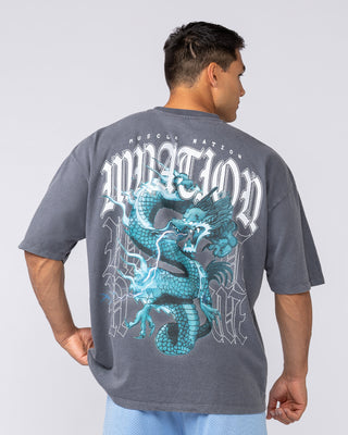 Savage Oversized Vintage Tee - Washed Grey-T-Shirts-XS-092523WGRY-XS-MNAPPRL44322-1-Muscle Nation