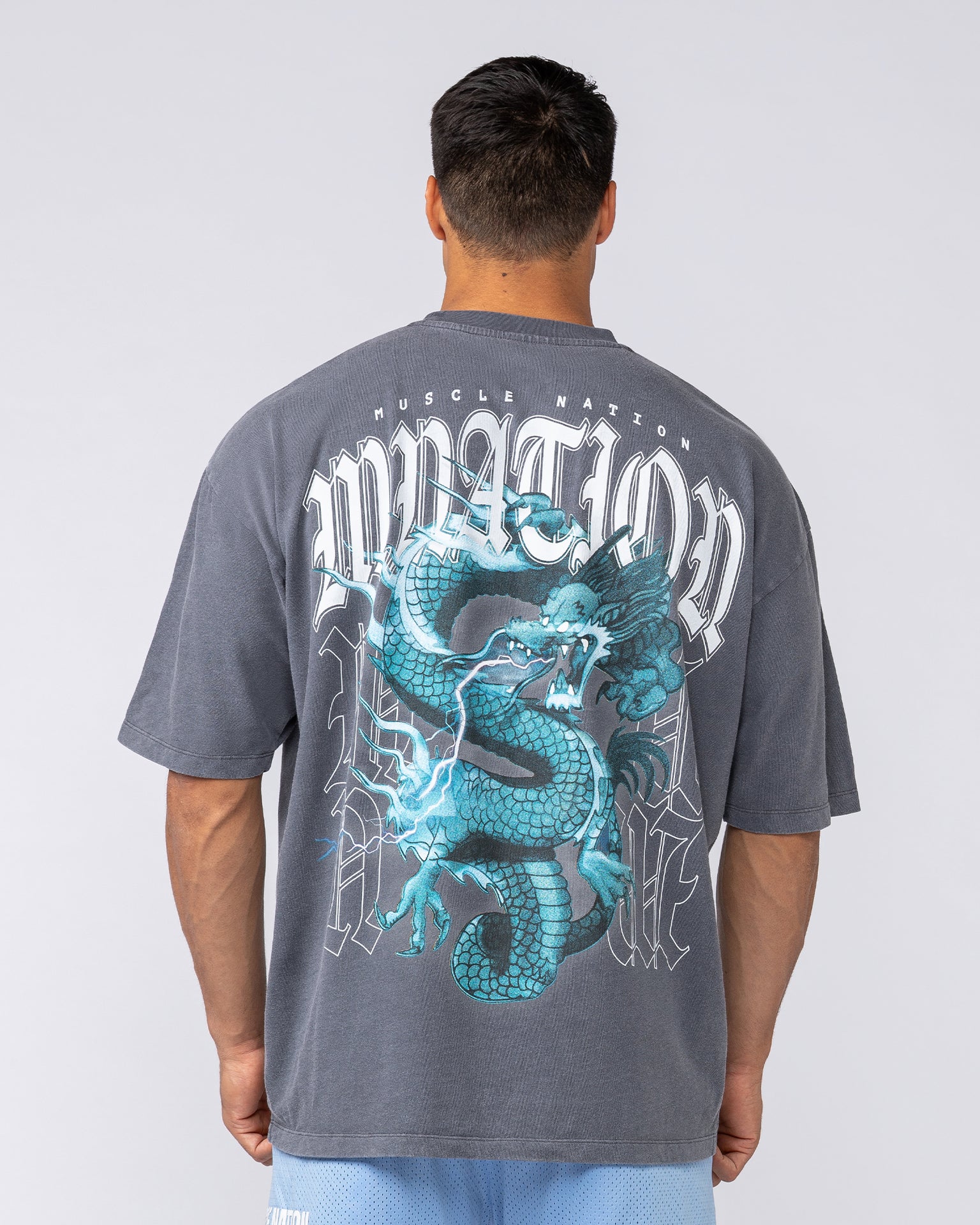 Savage Oversized Vintage Tee - Washed Grey-T-Shirts-XS-092523WGRY-XS-MNAPPRL44322-5-Muscle Nation