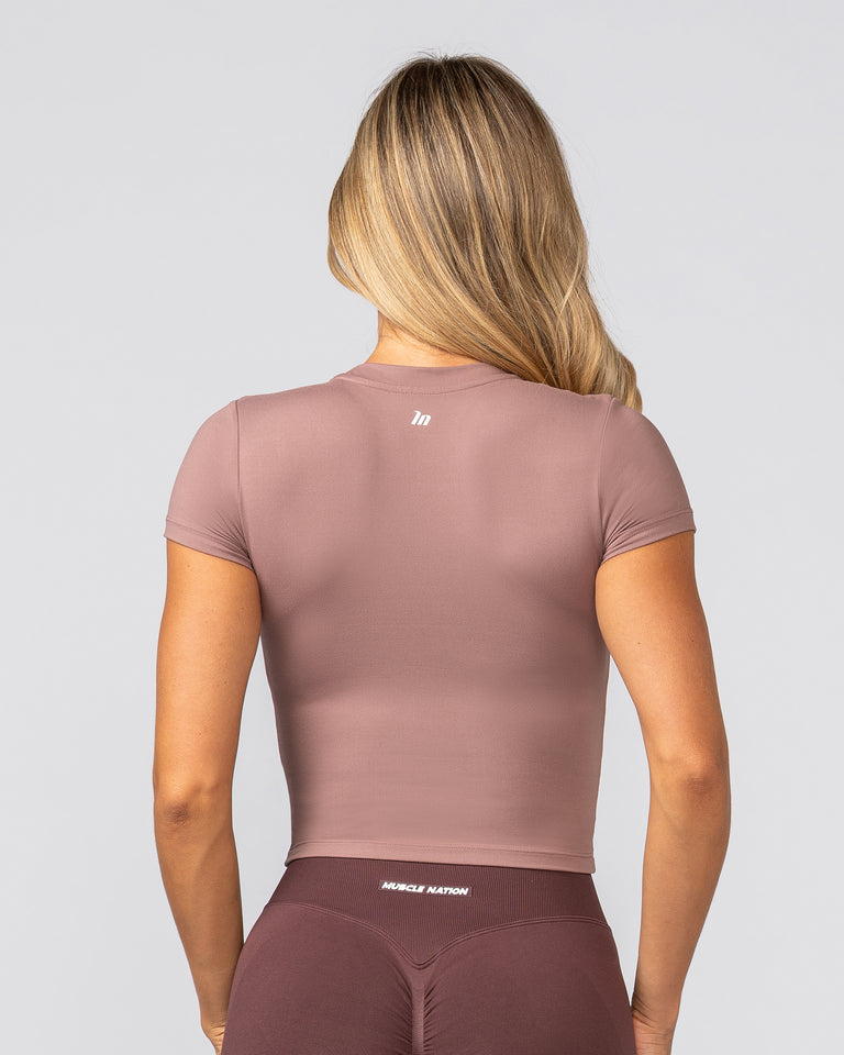 Essential Cropped Tee - Mocha Berry-Tops-XXS-032543MCHBRY-XXS-MNAPPRL41545-3-Muscle Nation