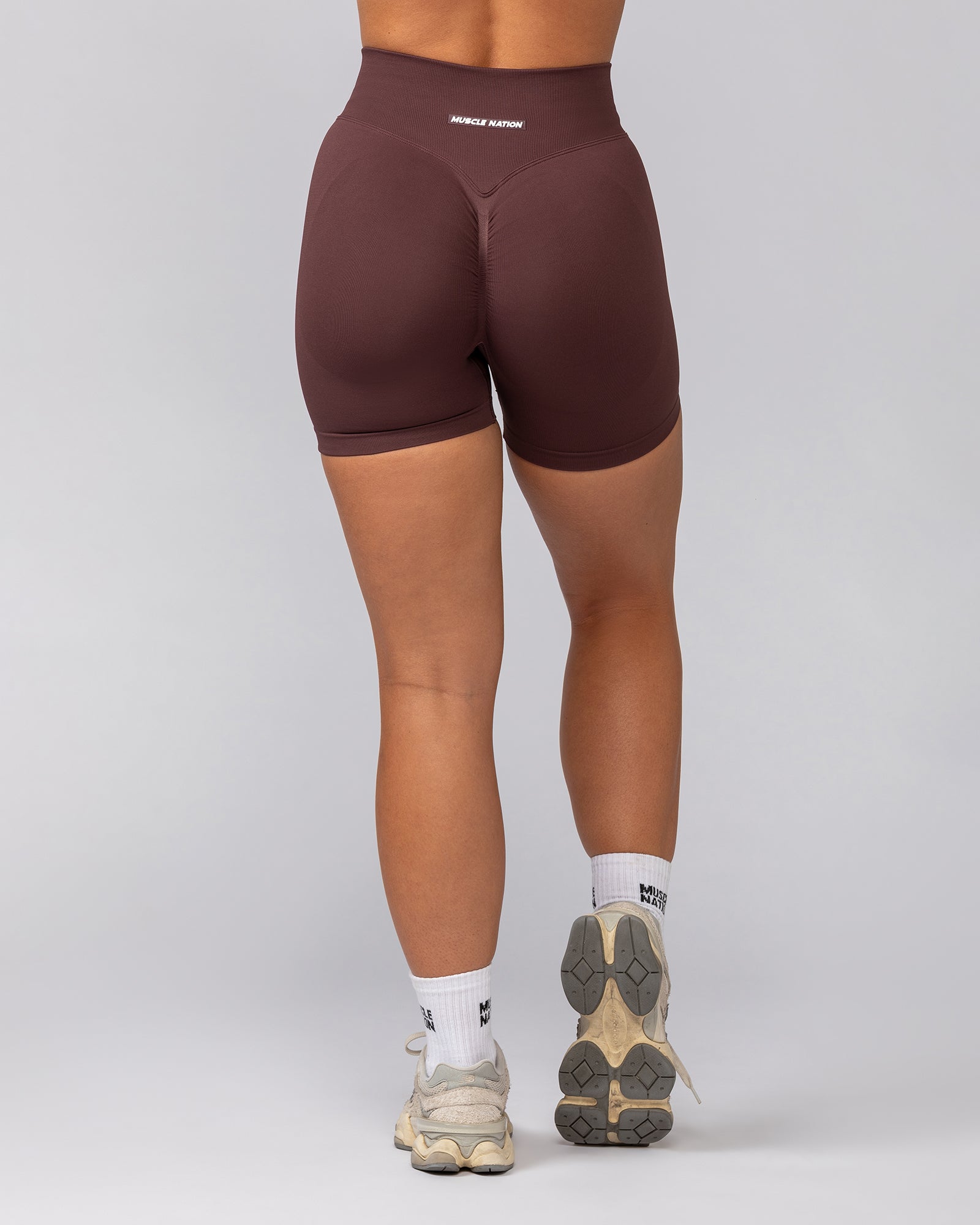 Sculpt Seamless Midway Shorts - Rocky Road-Shorts-XS-032541RKRD-XS-MNAPPRL41521-5-Muscle Nation