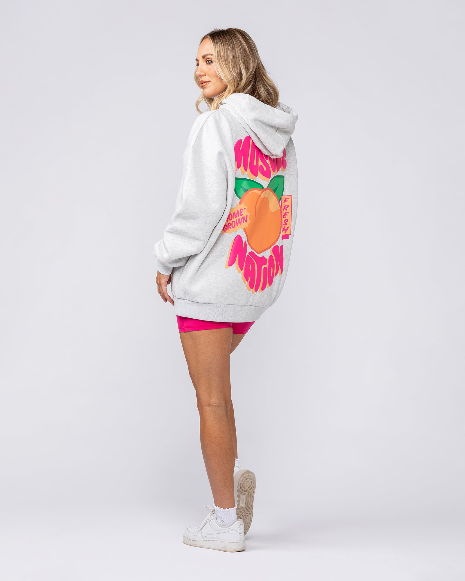 Peachy Oversized Hoodie - Snow Grey Marl-Jumpers & Hoodies-XXS-082516SNGRYMR-XXS-MNAPPRL43850-8-Muscle Nation