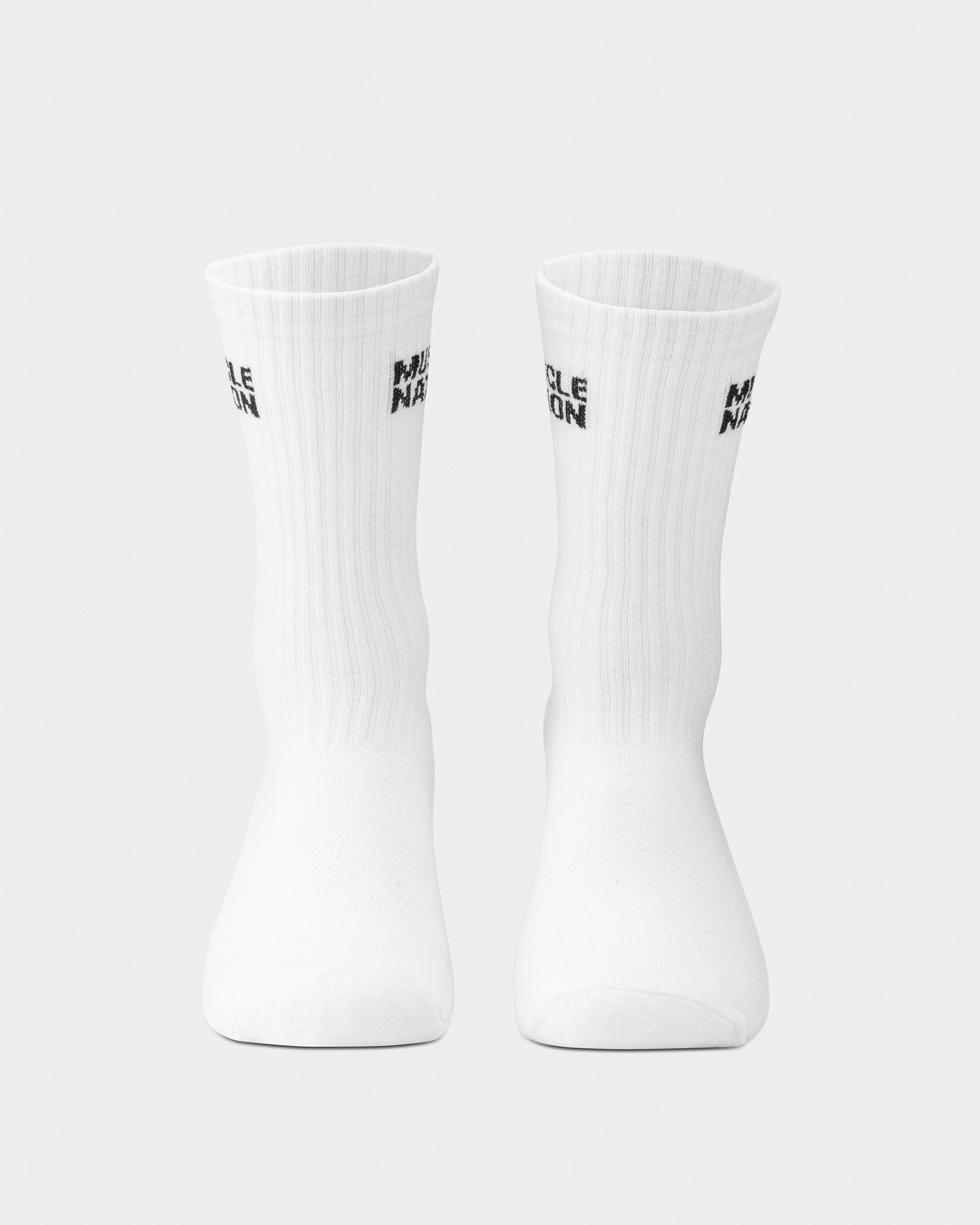 Mens Essential Crew Socks (2x Pack) - White-Socks-White-AC092311WHT-ONE-MNAPPRL26519-4-Muscle Nation