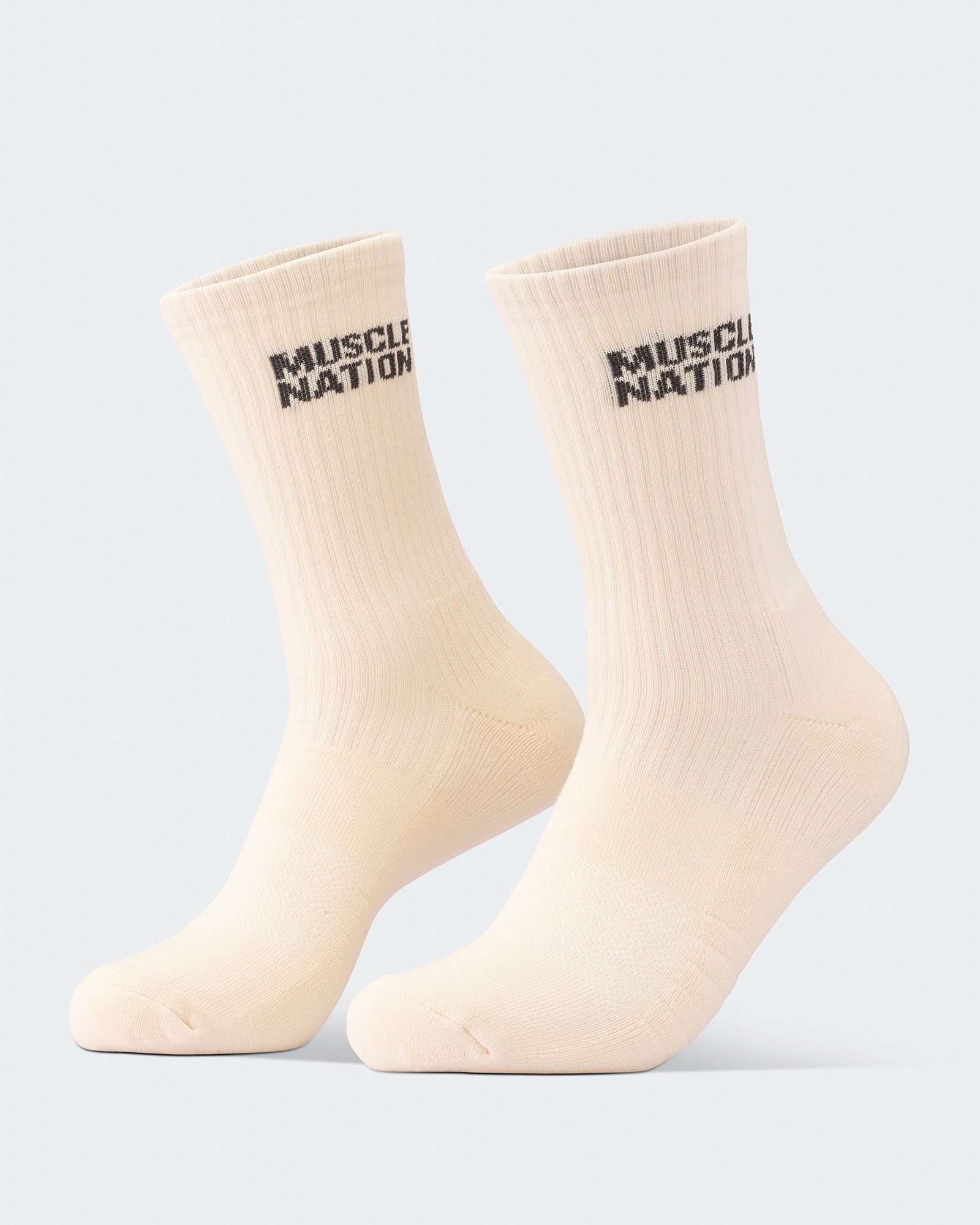 Mens Essential Crew Socks (2x Pack) - Taupe / Dew-Socks-Taupe / Dew-AC092311TAUPDEW-ONE-MNAPPRL26520-9-Muscle Nation