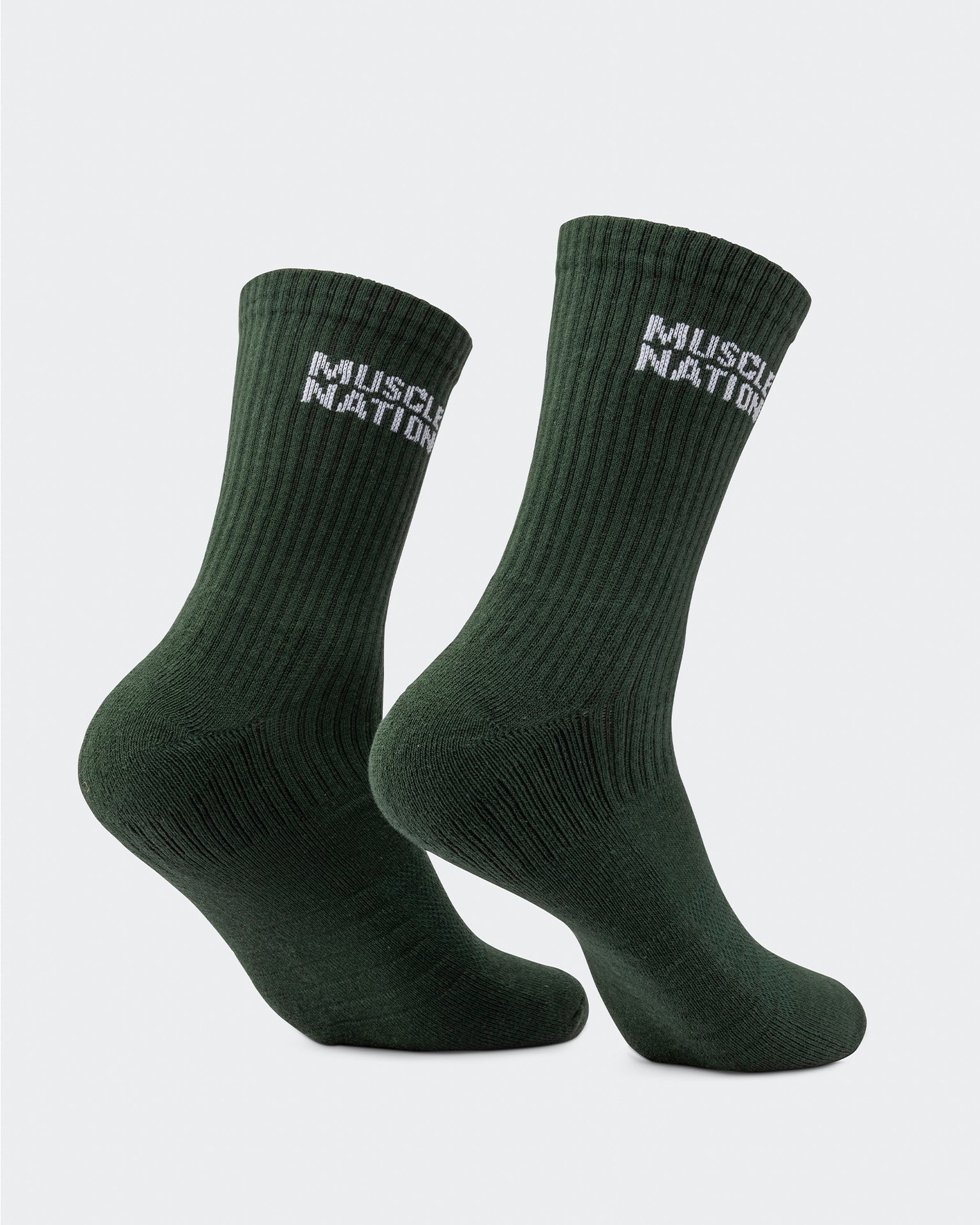 Mens Essential Crew Socks (3x Pack) - Cream / Eggshell / Evergreen-Socks-Cream / Eggshell / Evergreen-AC112336CRMEGGEGRN-ONE-MNAPPRL26514-11-Muscle Nation