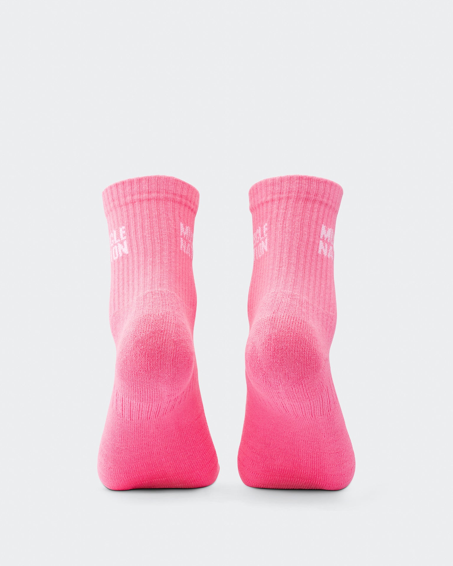 Womens Essential Crew Socks (3x Pack) - Off White / Bright Pink / Hyper Fuchsia-Socks-White / Bright Pink / Hyper Fuscia-AC112335WHTBPHYPFUS-ONE-MNAPPRL26510-7-Muscle Nation