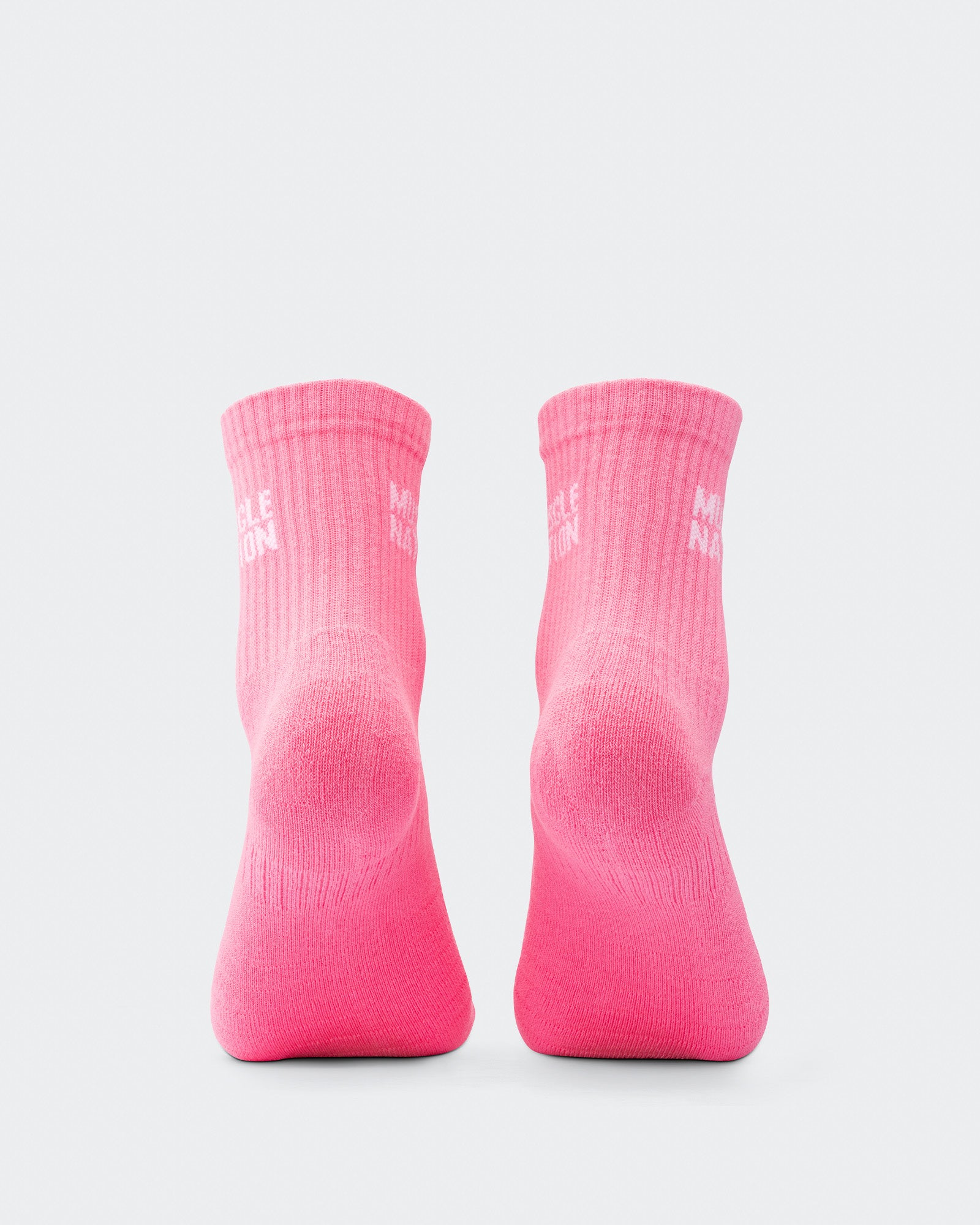 Womens Essential Crew Socks (3x Pack) - Off White / Bright Pink / Hyper Fuchsia-Socks-White / Bright Pink / Hyper Fuscia-AC112335WHTBPHYPFUS-ONE-MNAPPRL26510-7-Muscle Nation