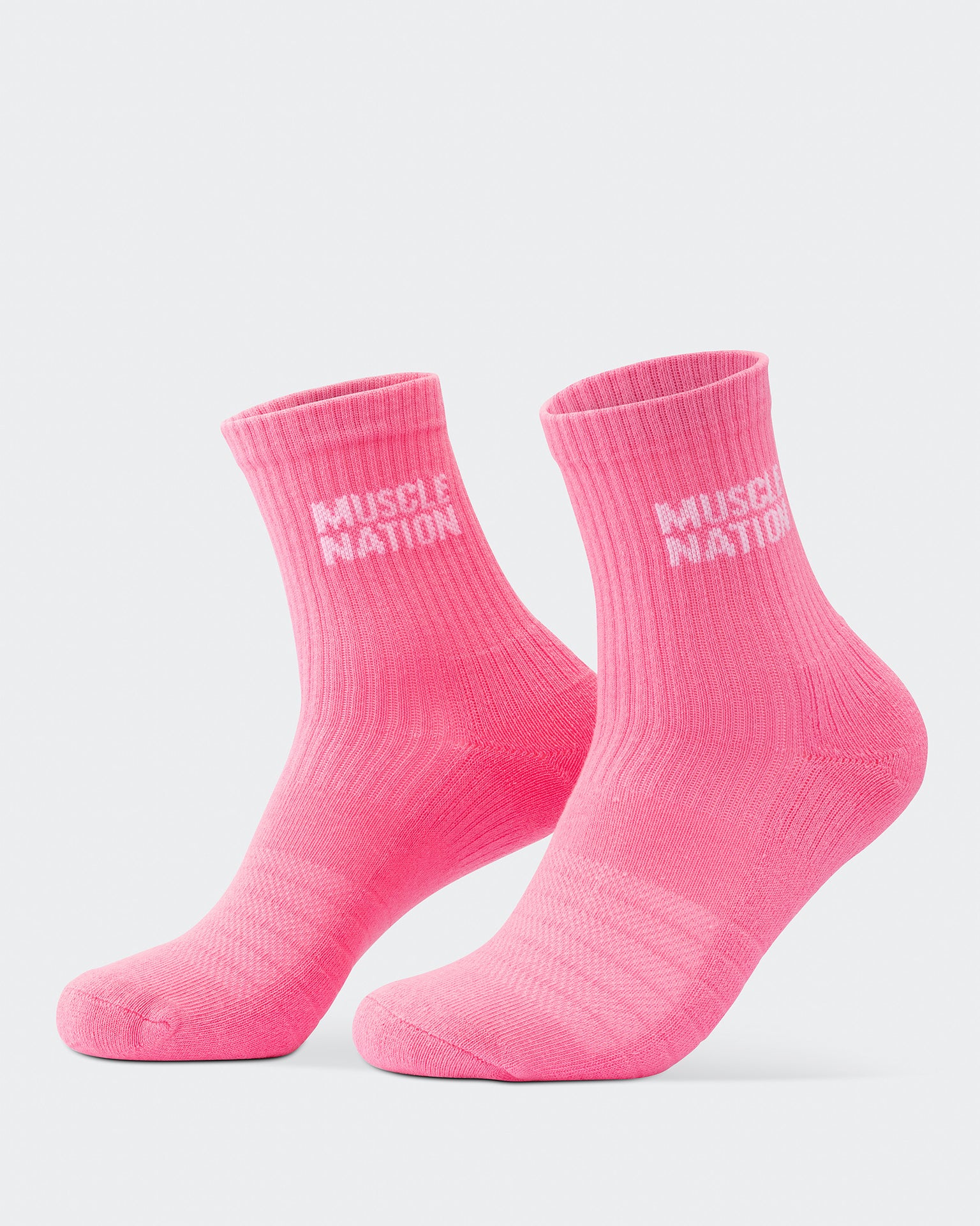 Womens Essential Crew Socks (3x Pack) - Off White / Bright Pink / Hyper Fuchsia-Socks-White / Bright Pink / Hyper Fuscia-AC112335WHTBPHYPFUS-ONE-MNAPPRL26510-10-Muscle Nation