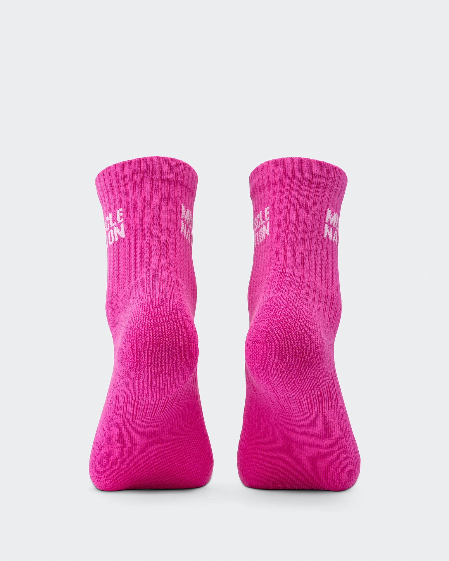 Womens Essential Crew Socks (3x Pack) - Off White / Bright Pink / Hyper Fuchsia-Socks-White / Bright Pink / Hyper Fuscia-AC112335WHTBPHYPFUS-ONE-MNAPPRL26510-11-Muscle Nation