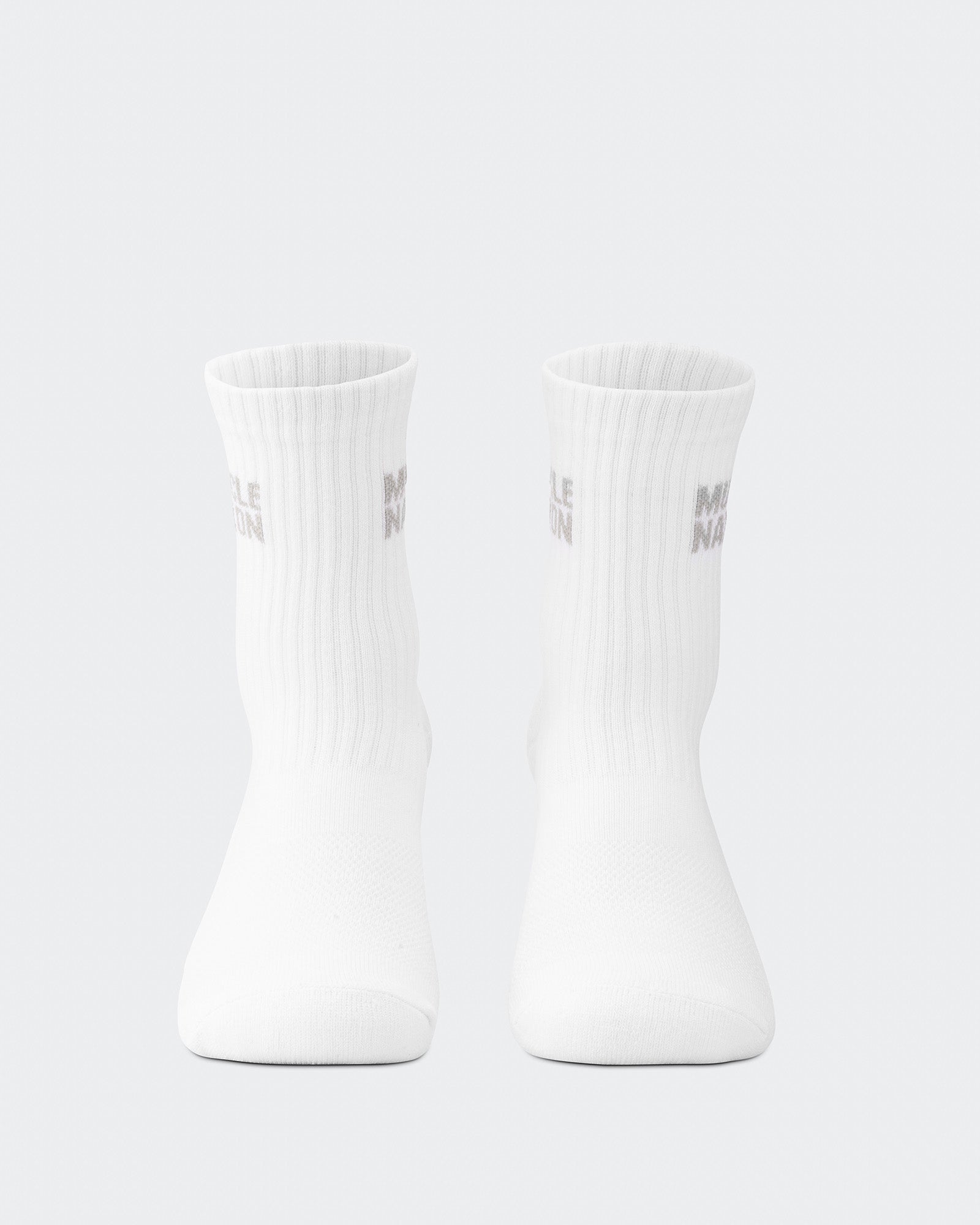 Womens Essential Crew Socks (3x Pack) - White / Grey Marl / Black-Socks-White / Grey Marl / Black-AC092310WHTGRYMARBLCK-ONE-MNAPPRL26518-8-Muscle Nation