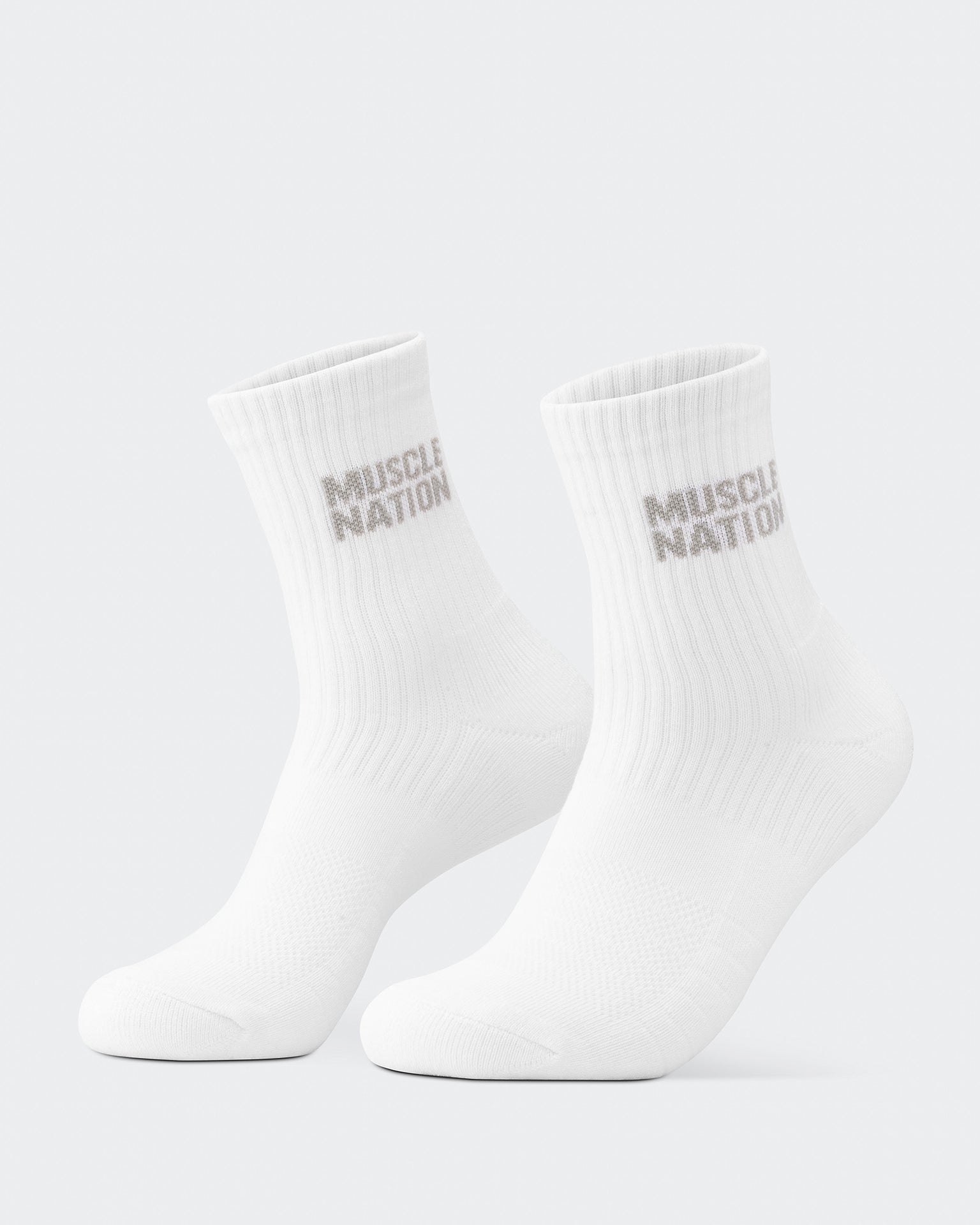 Womens Essential Crew Socks (3x Pack) - White / Grey Marl / Black-Socks-White / Grey Marl / Black-AC092310WHTGRYMARBLCK-ONE-MNAPPRL26518-9-Muscle Nation