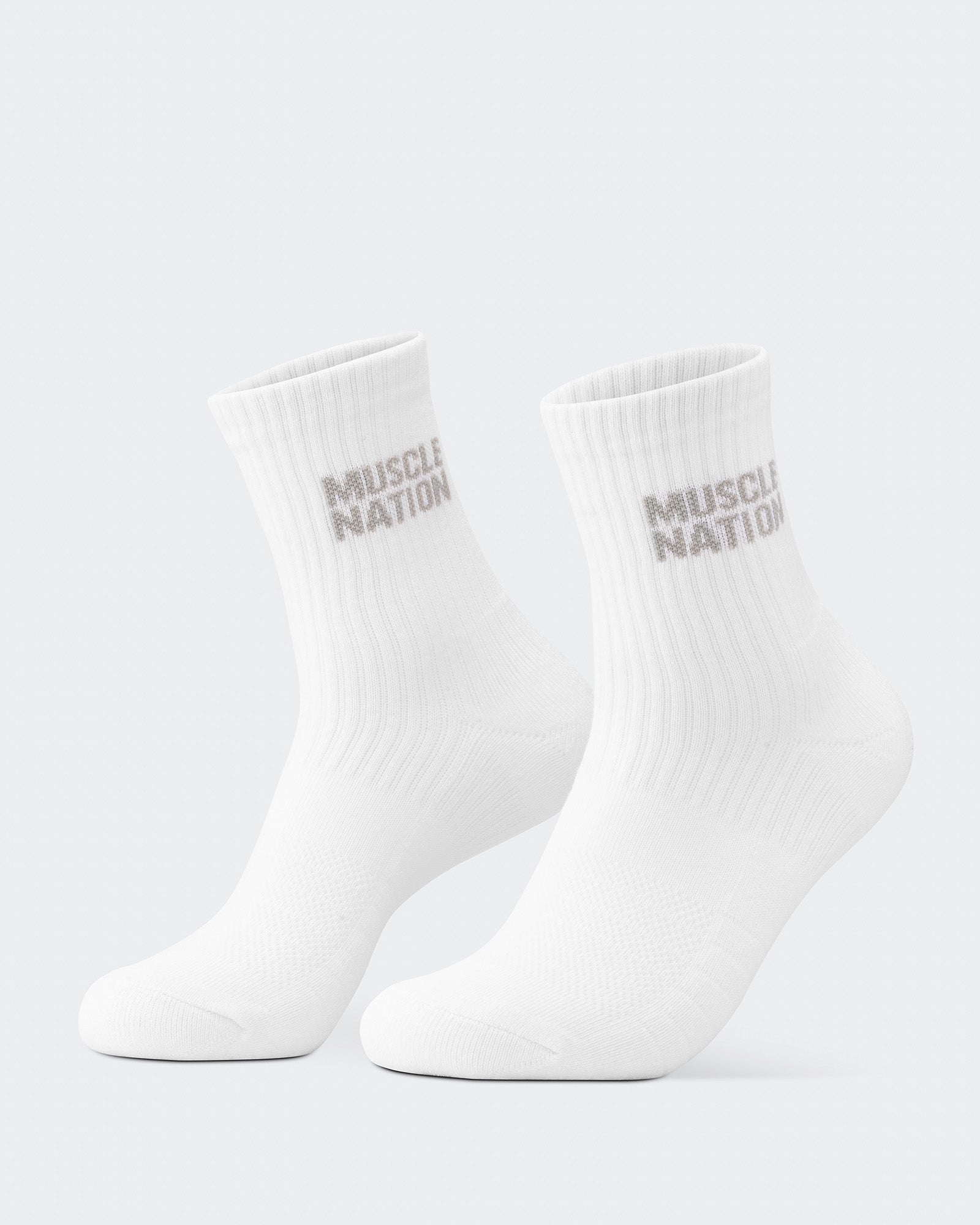 Womens Essential Crew Socks (3x Pack) - White / Grey Marl / Black-Socks-White / Grey Marl / Black-AC092310WHTGRYMARBLCK-ONE-MNAPPRL26518-9-Muscle Nation