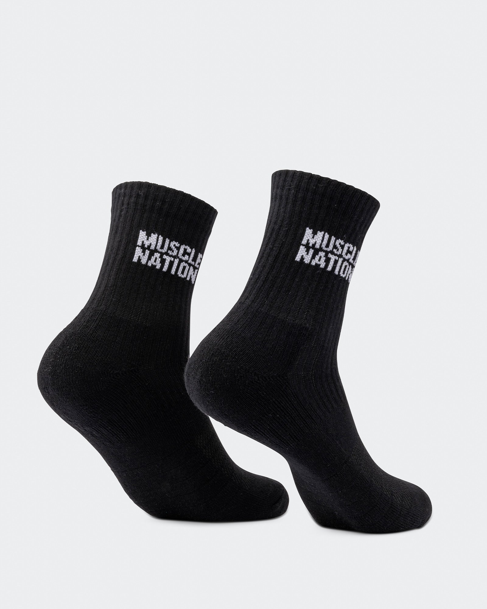 Womens Essential Crew Socks (3x Pack) - White / Grey Marl / Black-Socks-White / Grey Marl / Black-AC092310WHTGRYMARBLCK-ONE-MNAPPRL26518-2-Muscle Nation