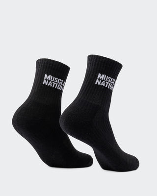 Womens Essential Crew Socks (3x Pack) - White / Grey Marl / Black-Socks-White / Grey Marl / Black-AC092310WHTGRYMARBLCK-ONE-MNAPPRL26518-2-Muscle Nation